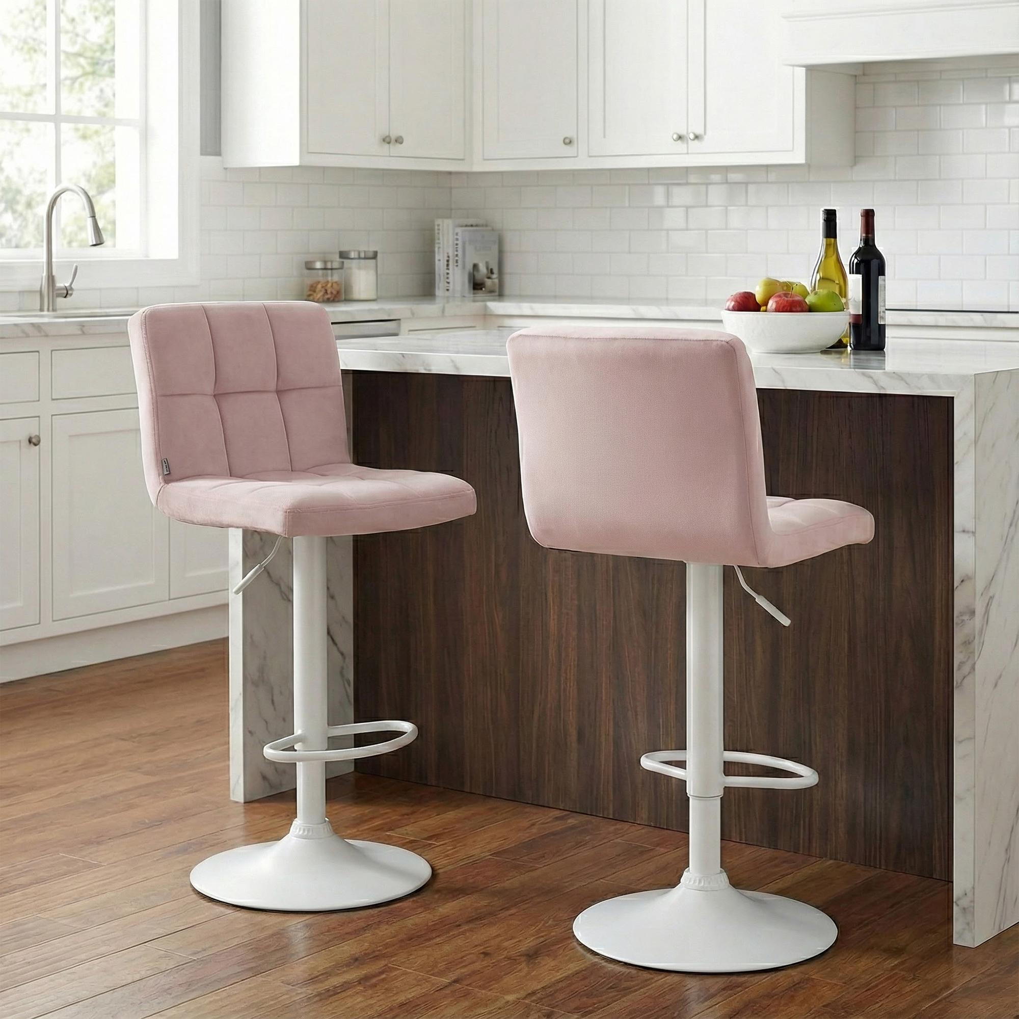 Lot de 2 tabourets de bar Peru velours