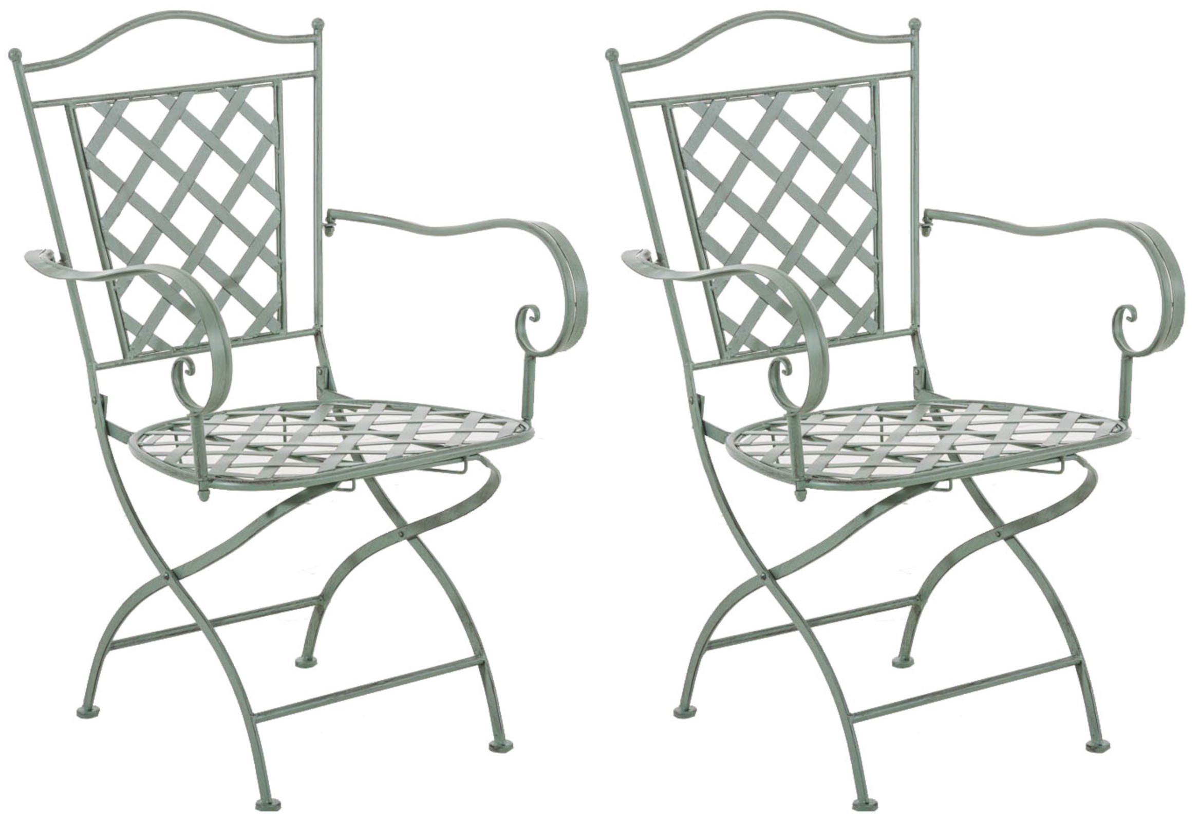 Lot de 2 chaises de jardin pliables Adara en fer