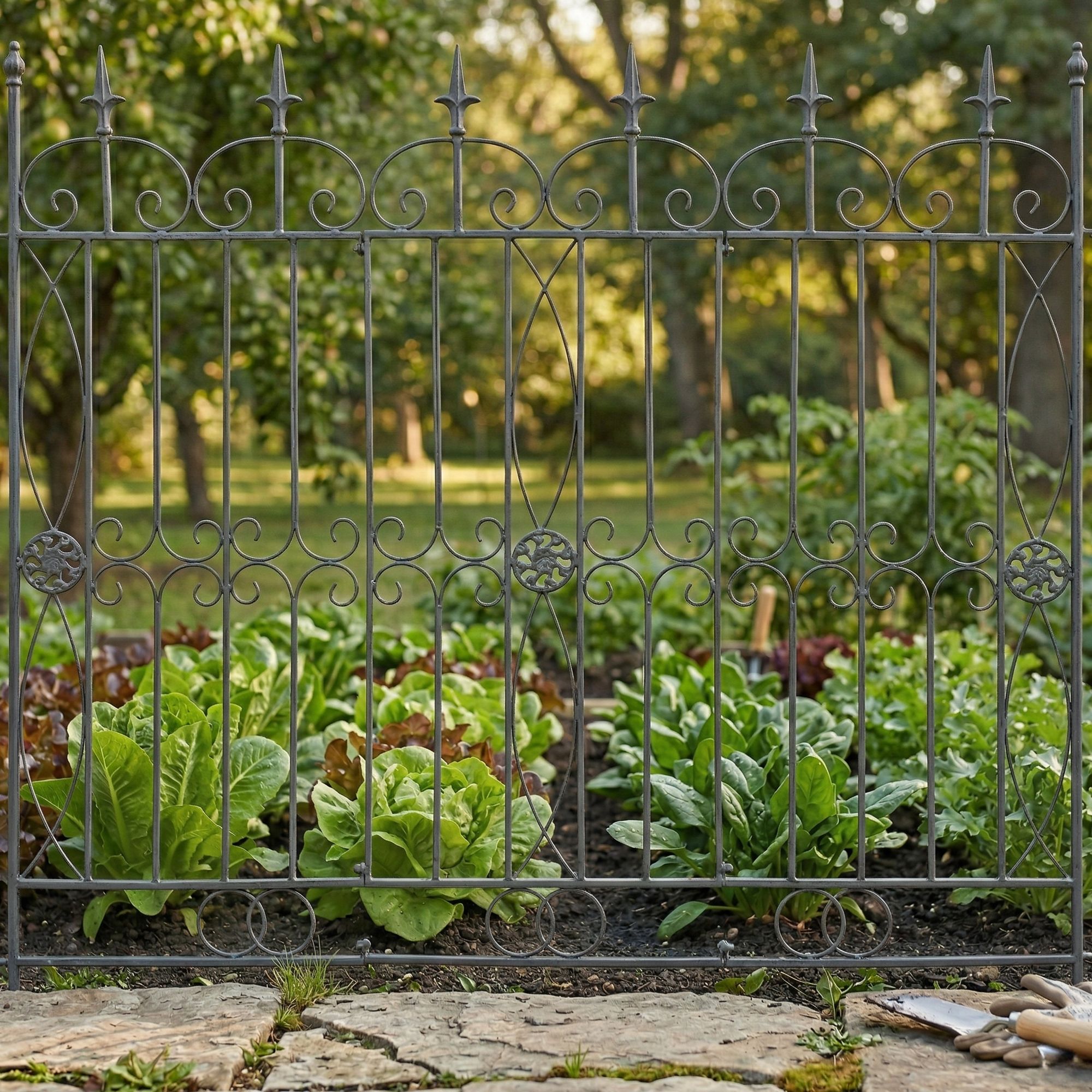 Lot de 4 barrières de jardin Mangold robuste pratique et facile à installer pour délimiter et protéger vos espaces extérieurs