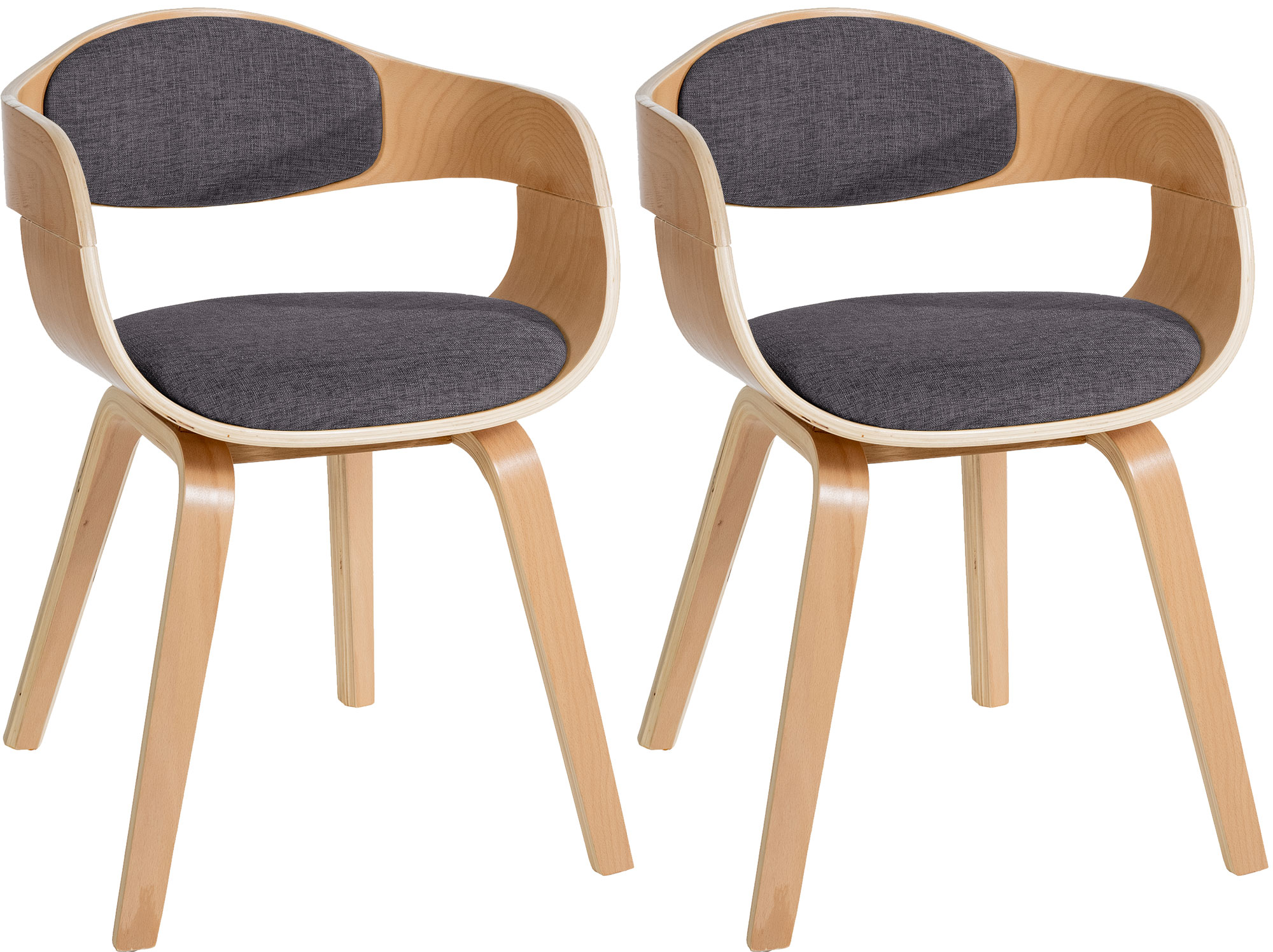 Lot de 2 chaises de salle à manger Kingston en Tissu