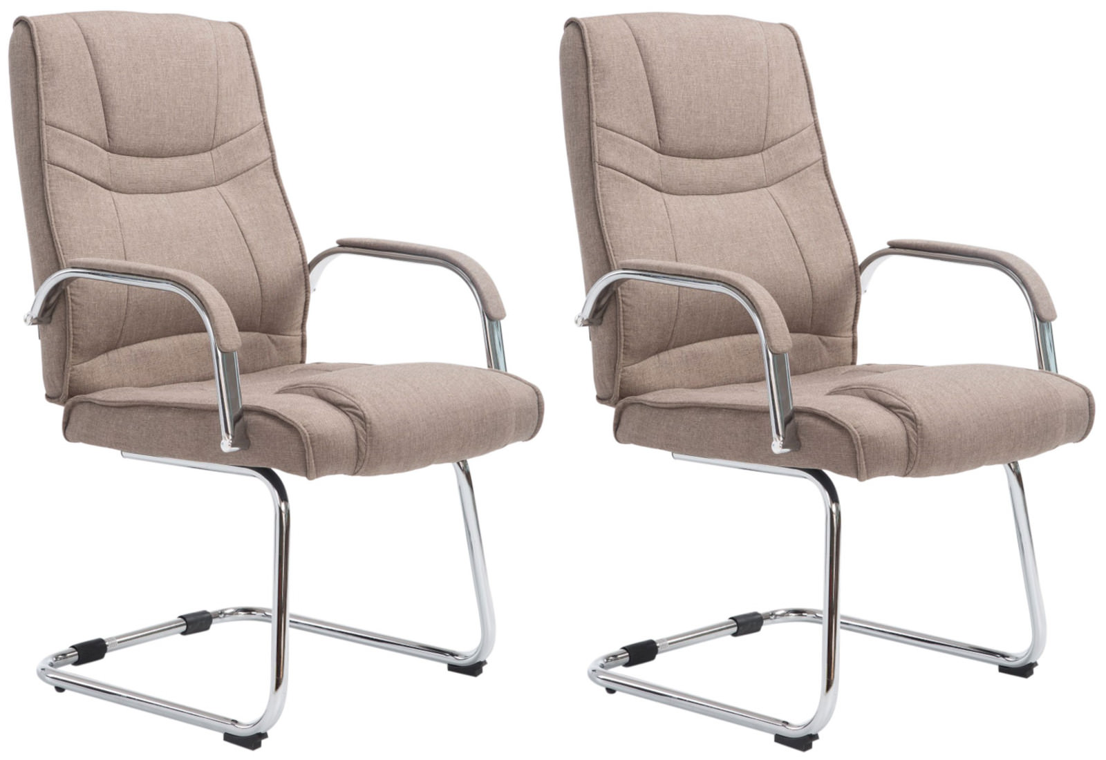 Lot de 2 Chaises Cantilever Attila en tissu avec accoudoirs