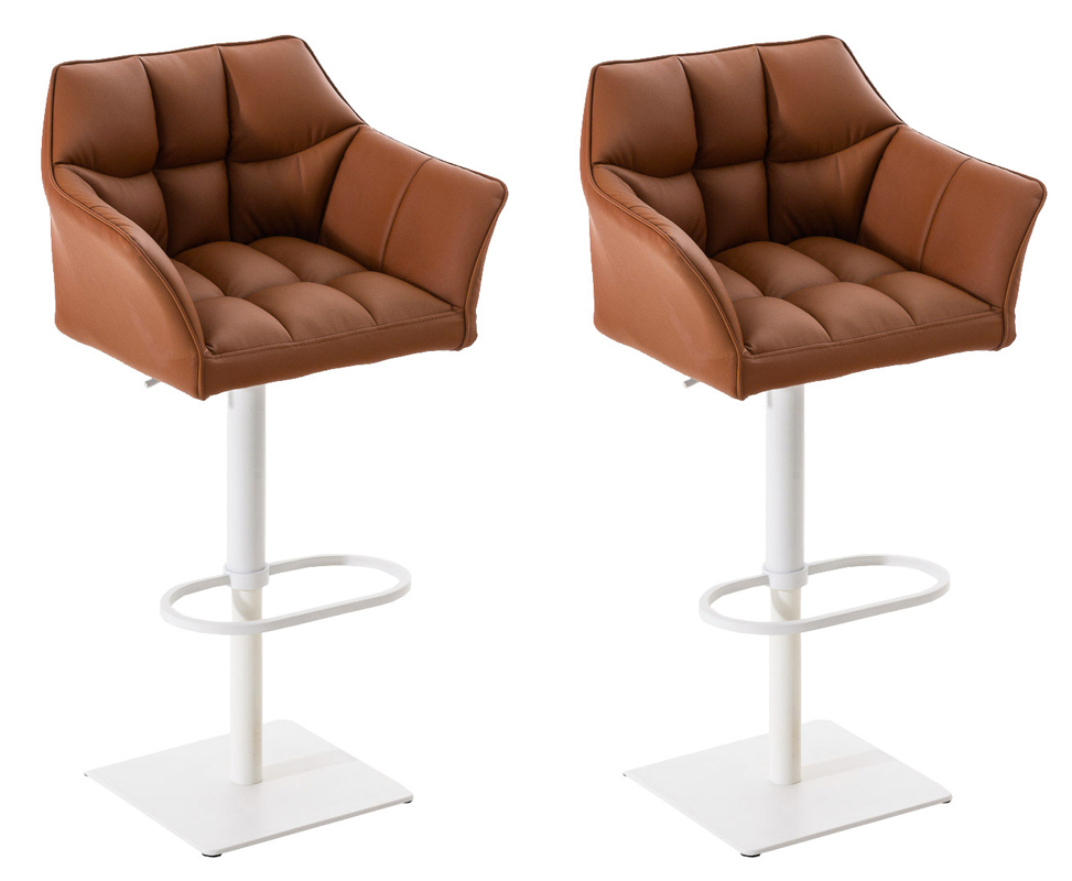 Lot de 2 tabourets de bar Damaso en similicuir