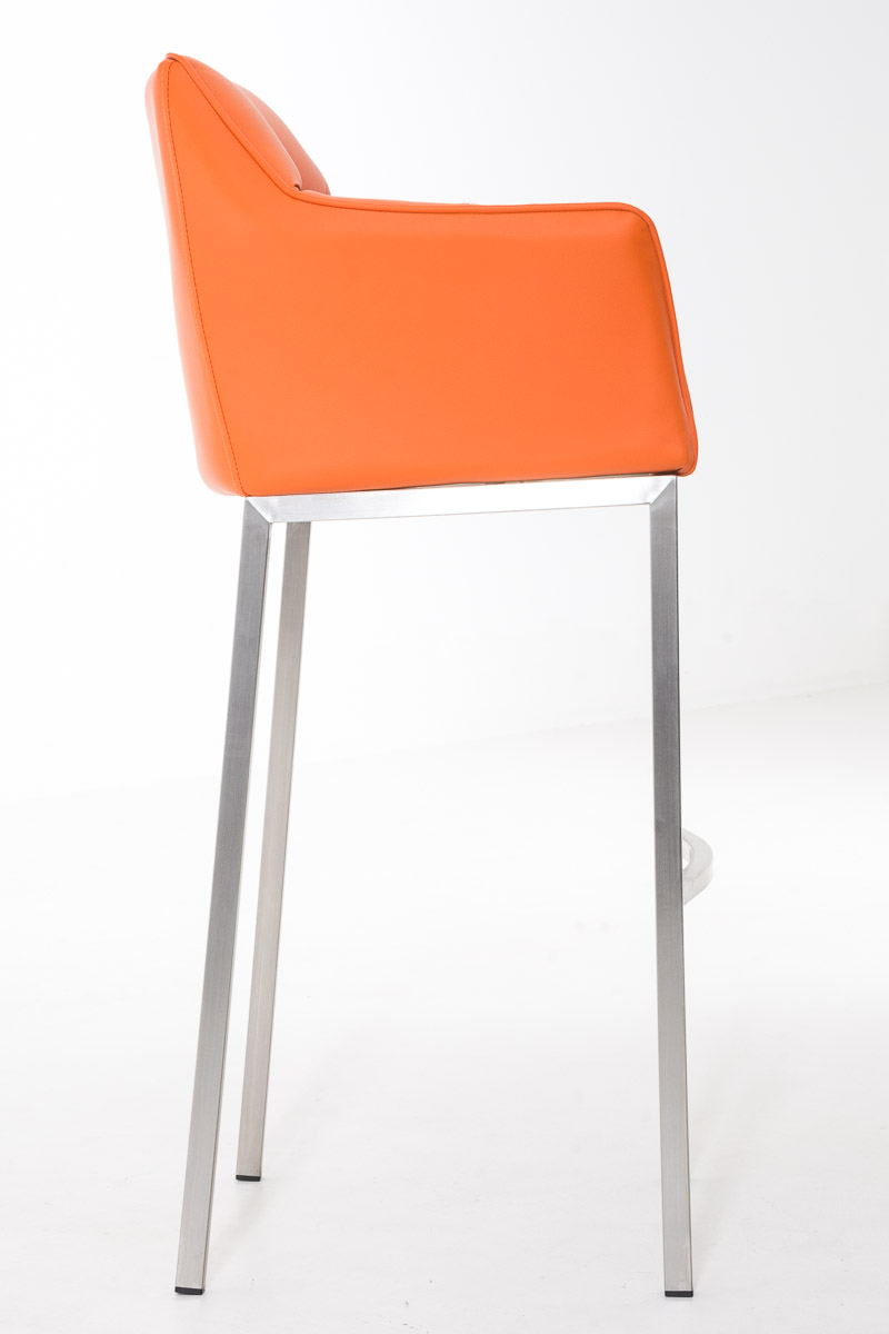 Tabouret de bar Damaso en similicuir avec piètement 4 pieds