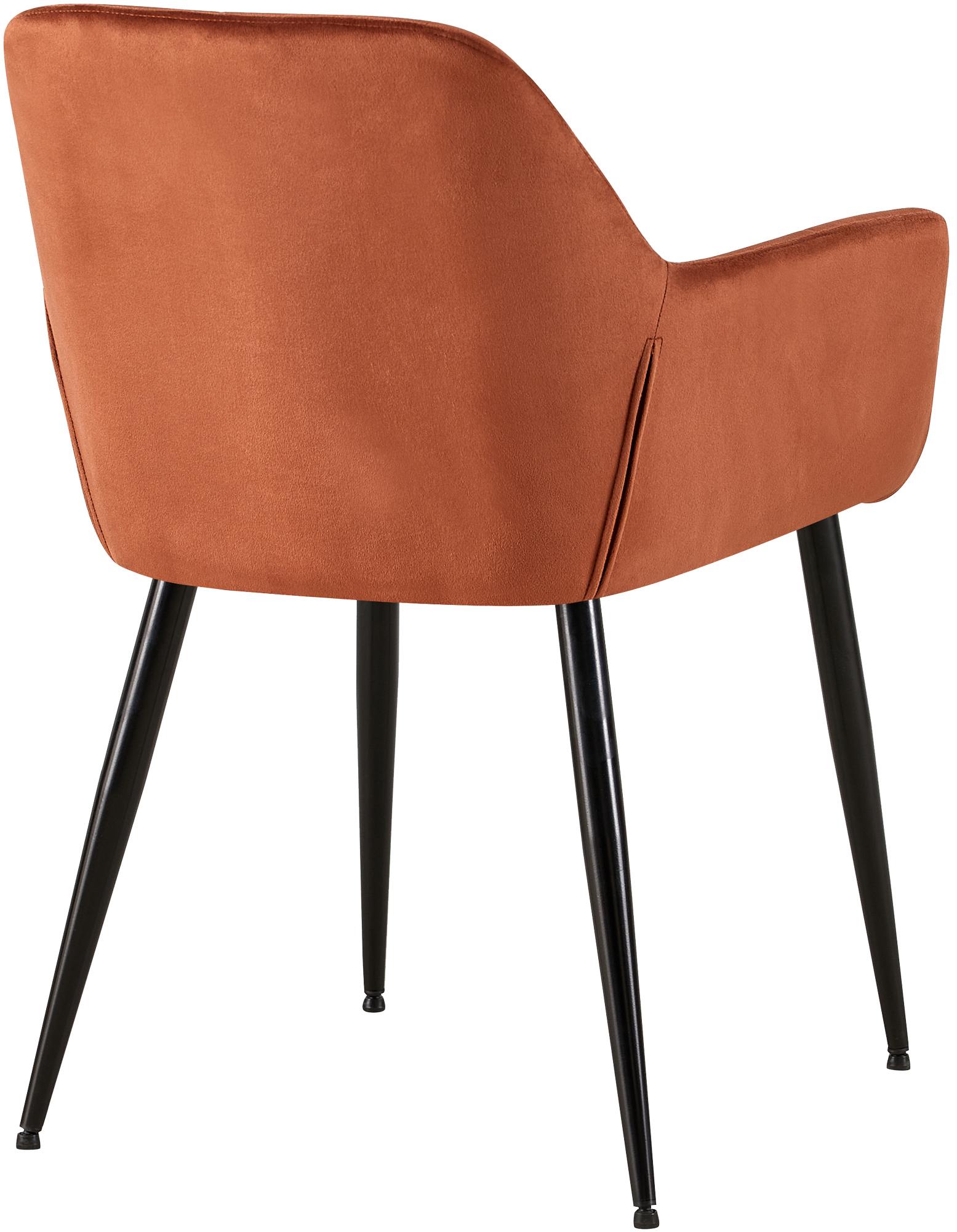 Chaise de salle à manger Emia en Velours avec Piètement en Métal noir