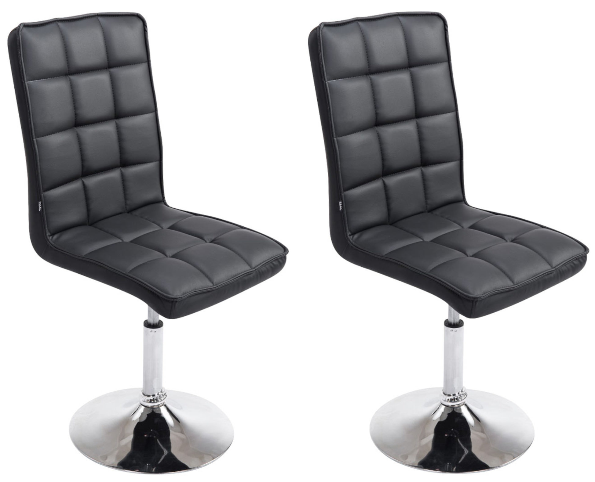 Lot de 2 chaises de salle à manger Peking V2 en similicuir pied trompette
