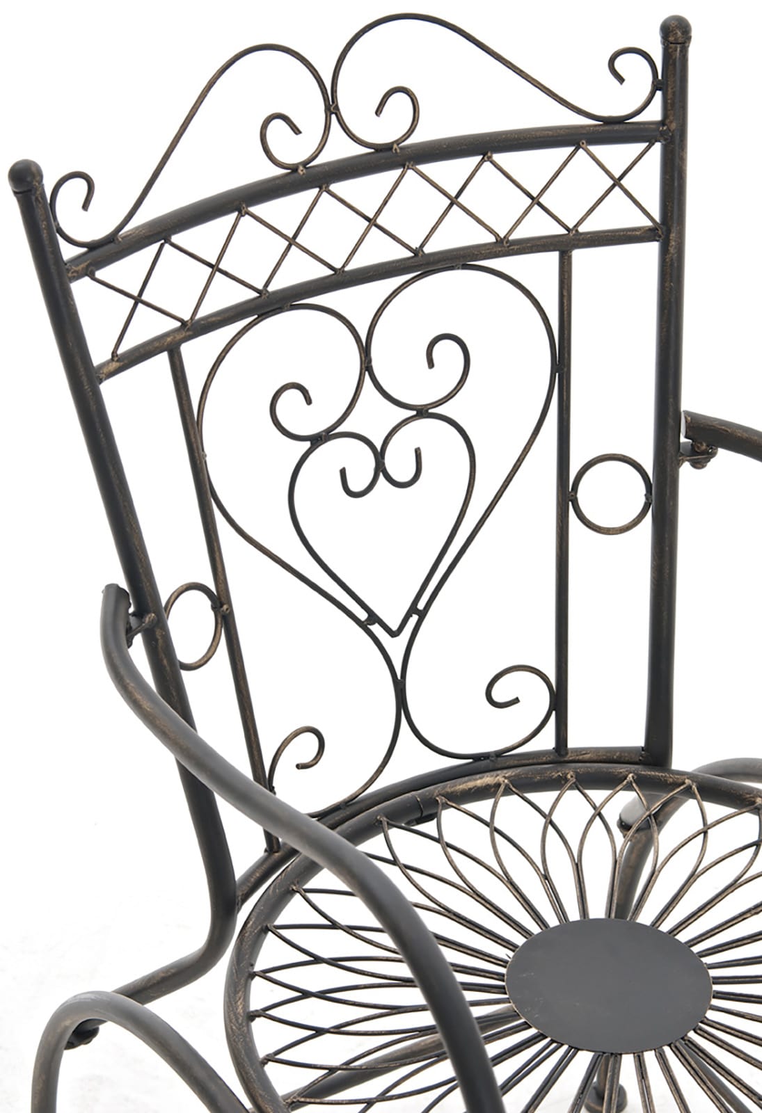 Lot de 2 Chaises de jardin Sheela en fer avec accoudoirs et repose-pieds
