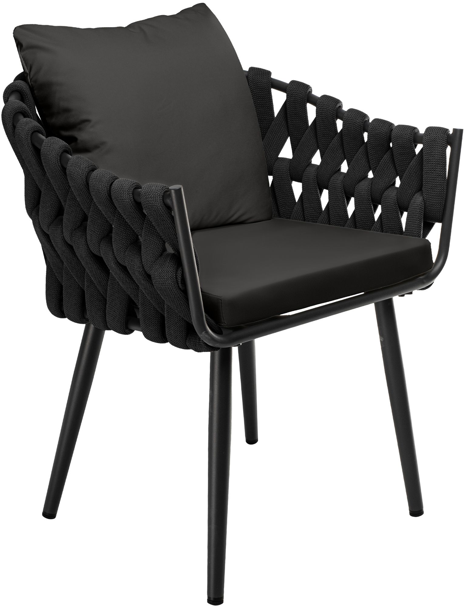 Fauteuil de jardin Naxos anthracite avec coussin d assise