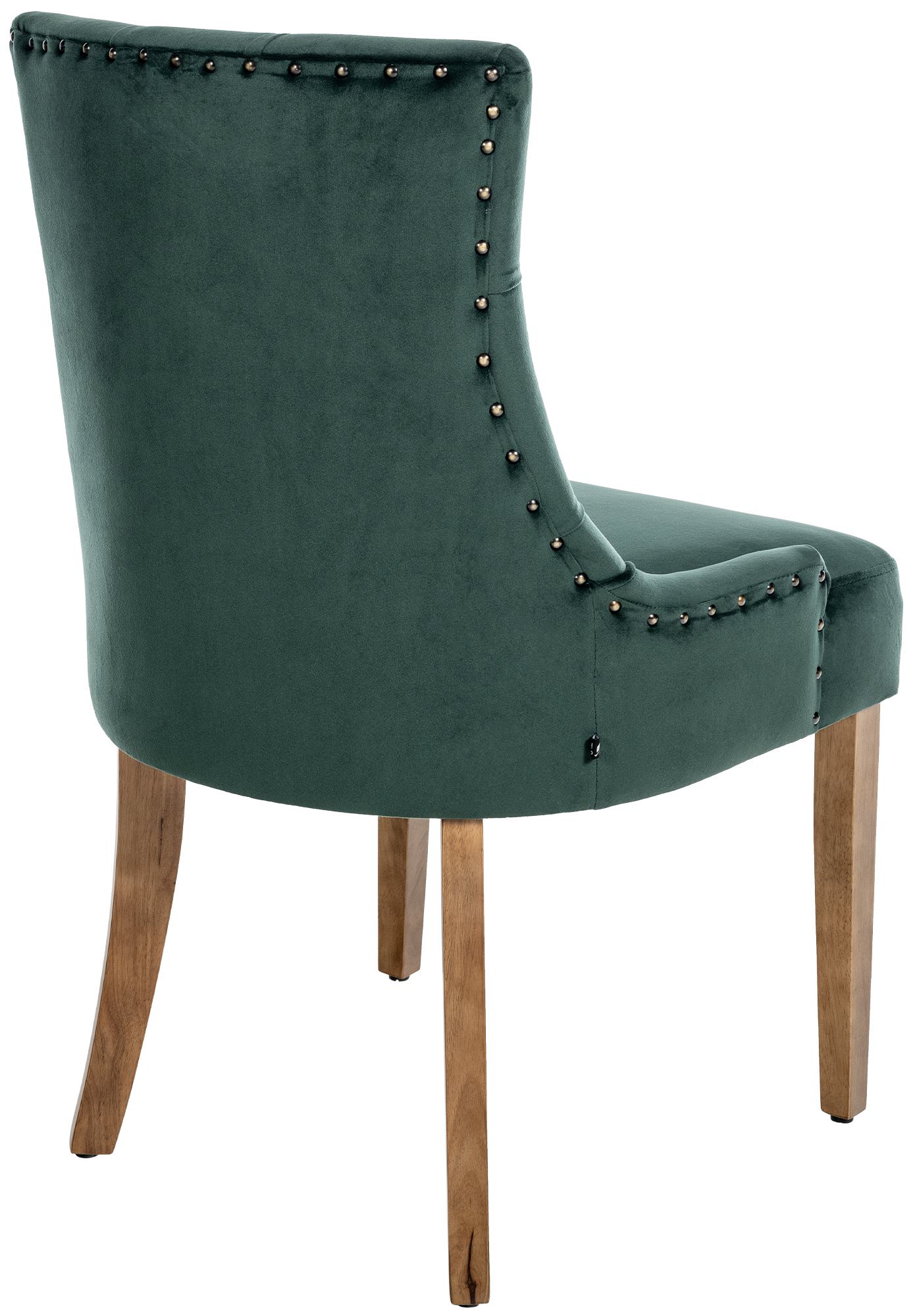 Chaise de salle à manger Aberdeen en Velours avec Piètement en bois d'hévéa