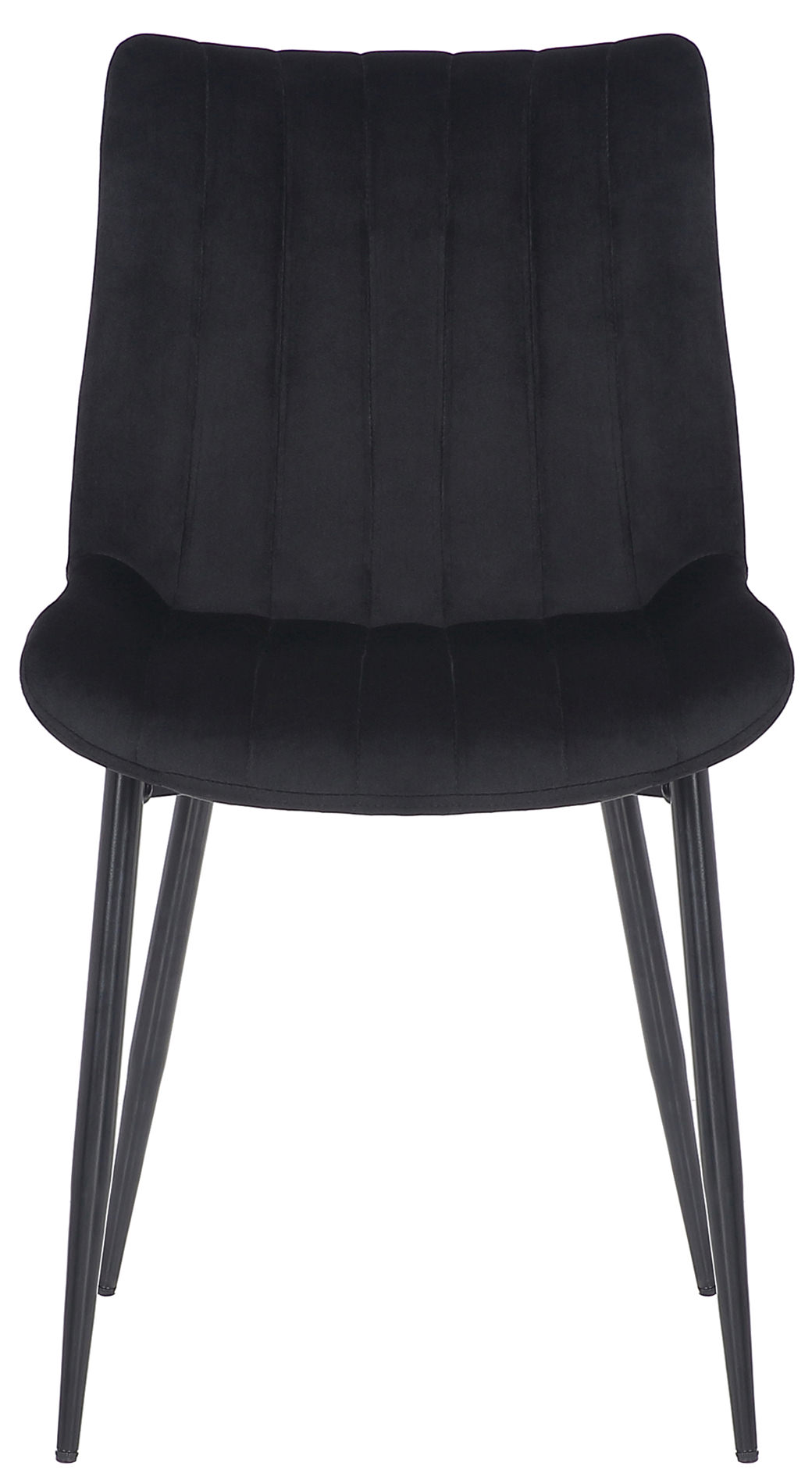 Chaise de salle à manger Rahden en Velours avec Piètement en métal noir