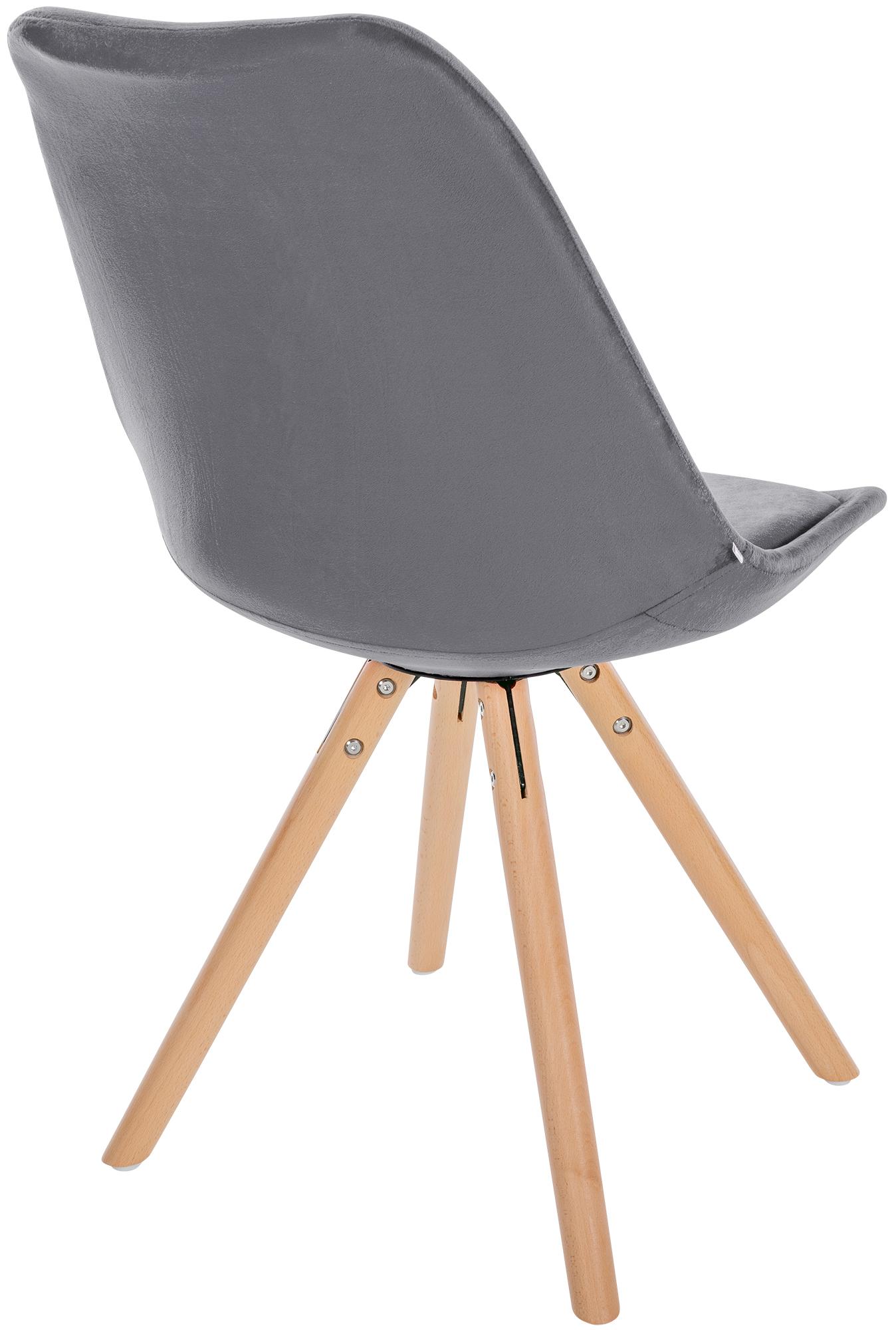 Chaise de salle à manger Sofia en velours avec Pieds en bois