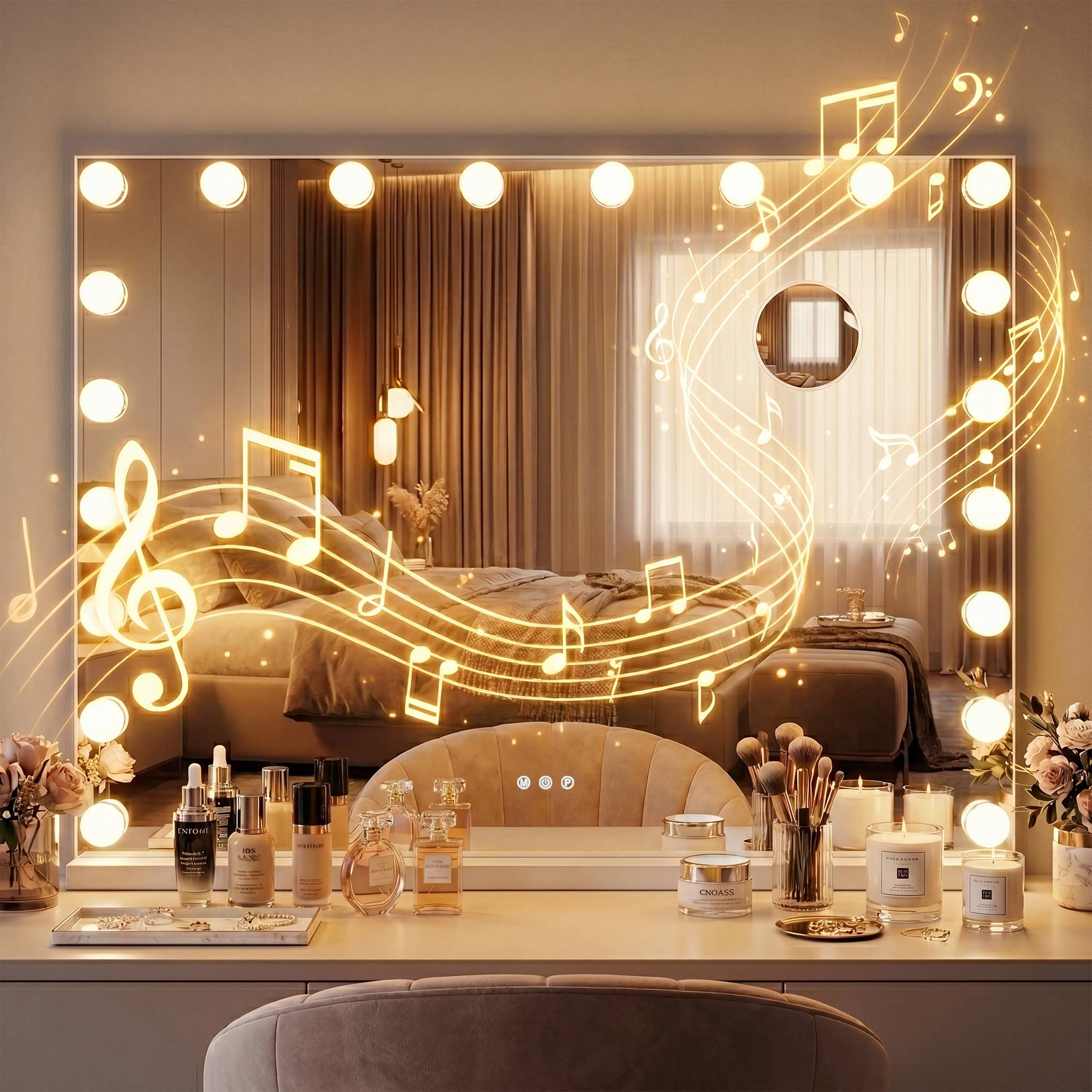 Miroir de maquillage Norlina avec Bluetooth