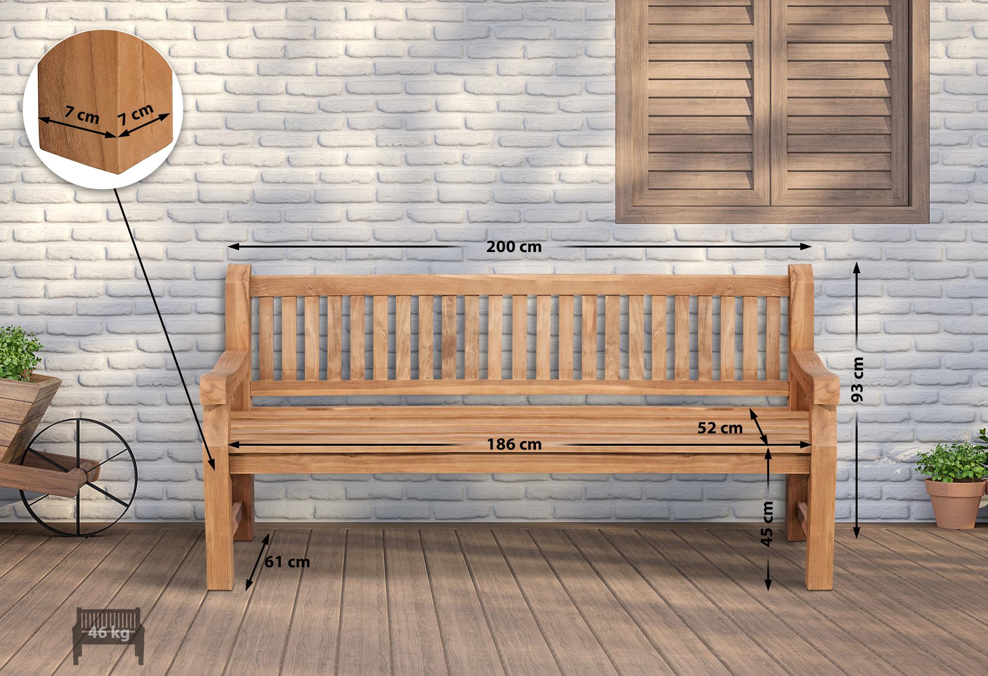 Banc en teck Jackson V2