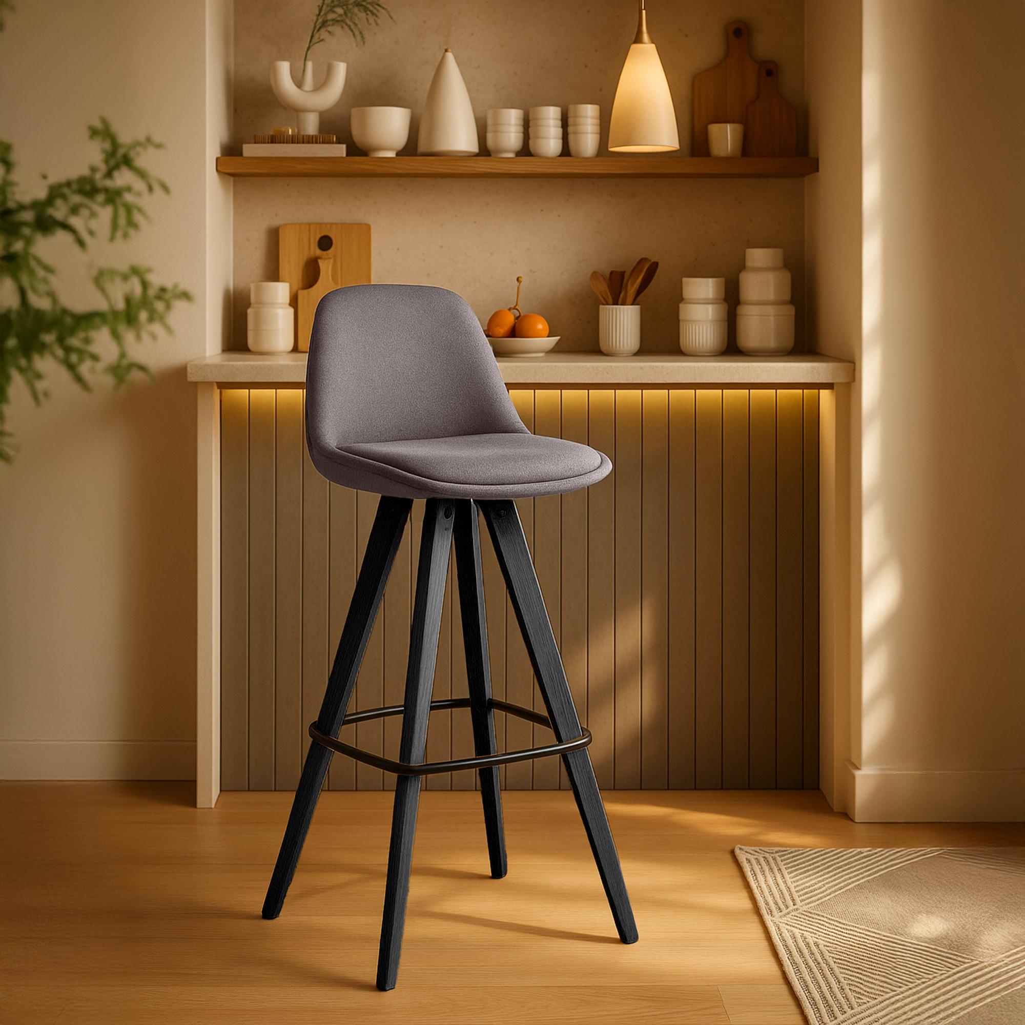 Lot de 2 tabourets de bar Corbin en tissu carré