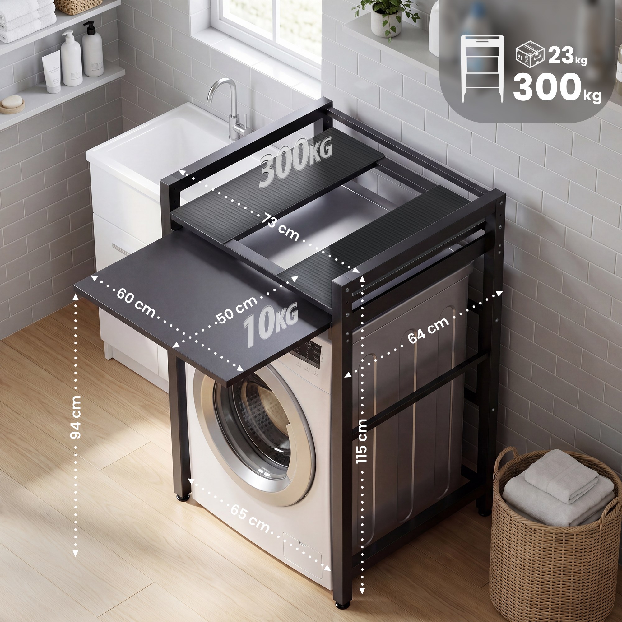 Support superposable pour lave linge Alara
