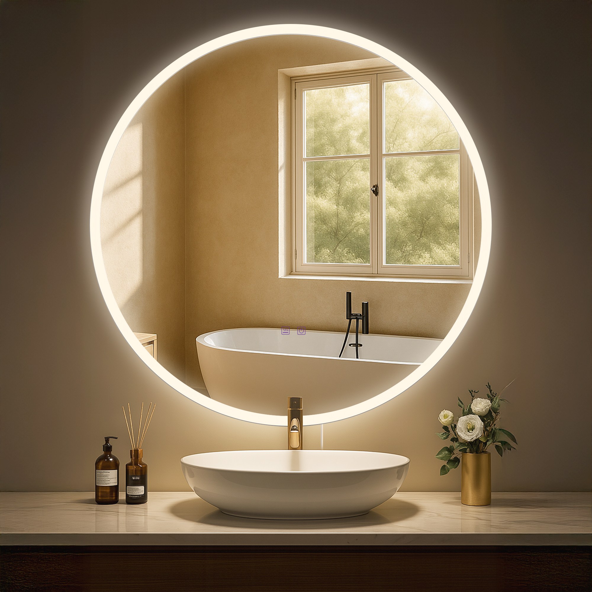 Miroir de salle de bain Laconia avec Bluetooth