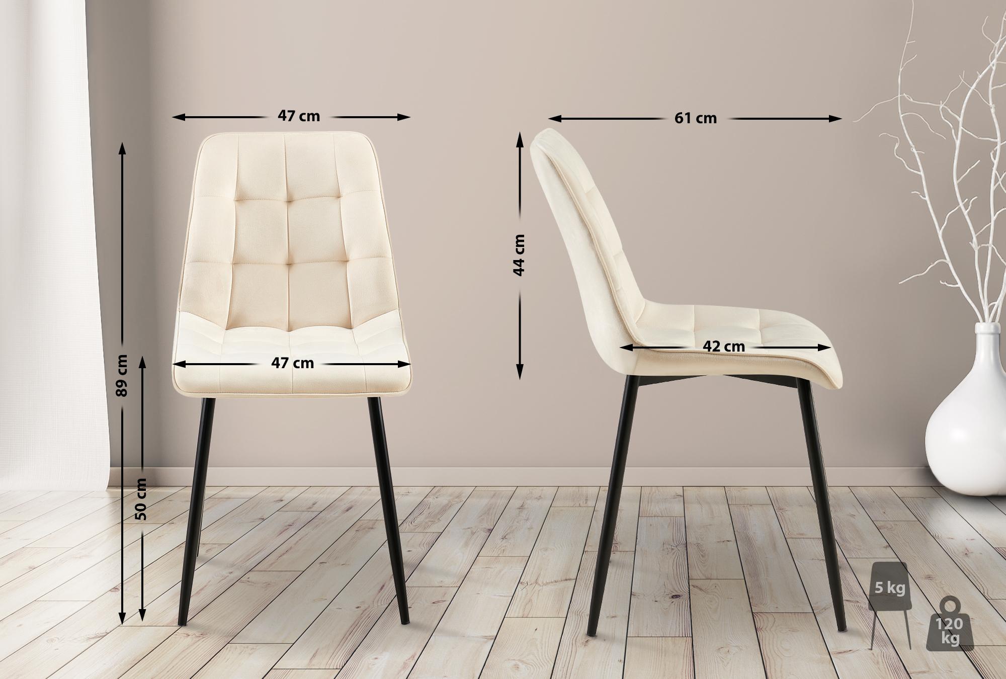 Lot de 2 chaises de salle à manger Gifford en velours