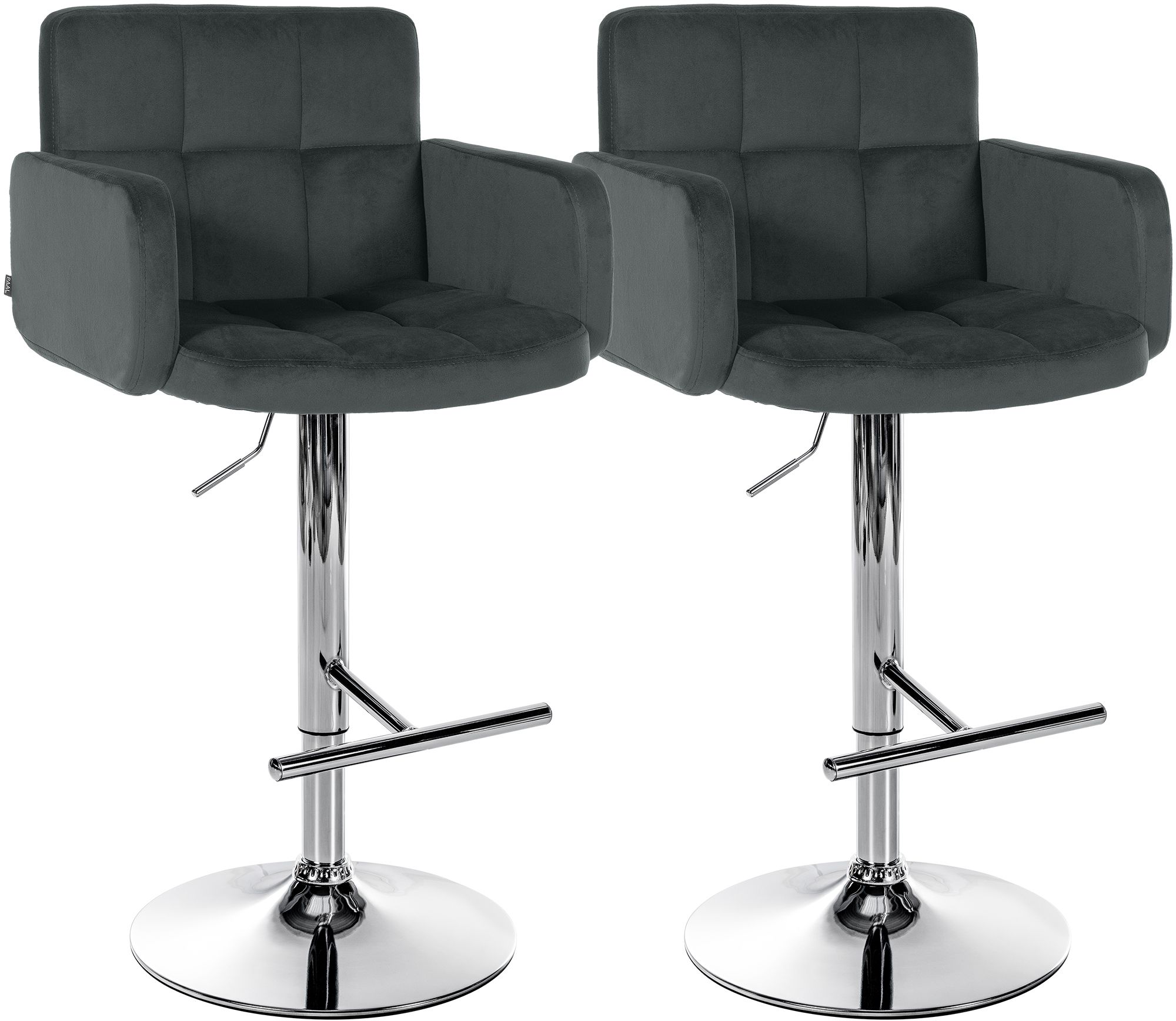 Lot de 2 tabourets de bar Los Angeles velours