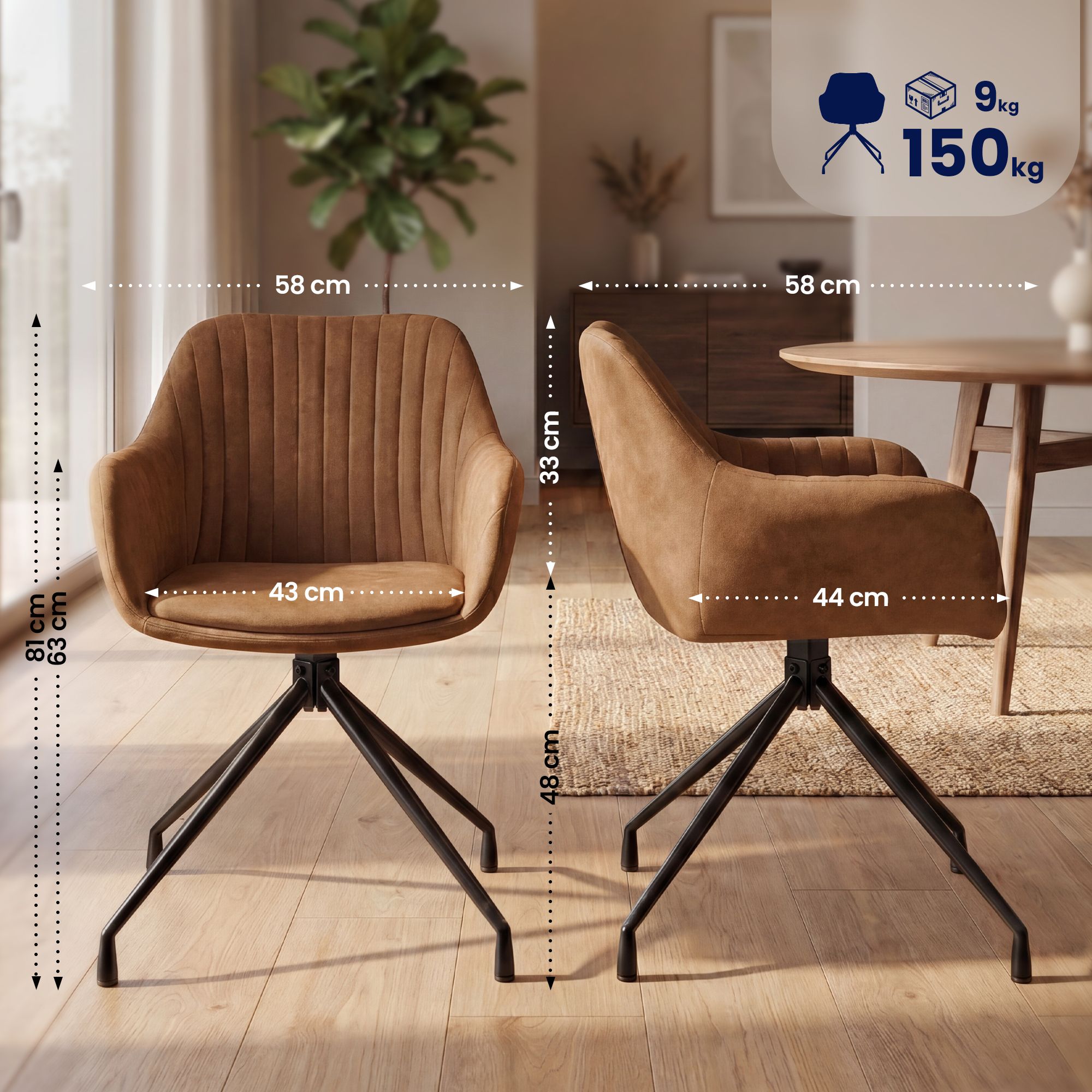 Lot de 2 chaises de salle a manger Novanis