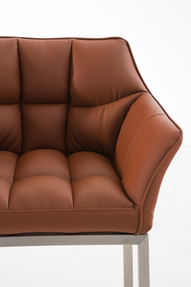 Ensemble de 2 tabourets de bar Damaso en similicuir avec piétement en métal