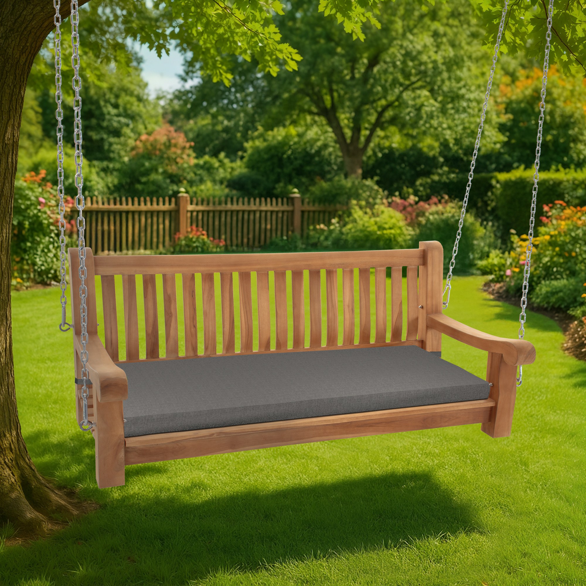Banc à bascule résistant aux intempéries Joyce avec coussin de siège