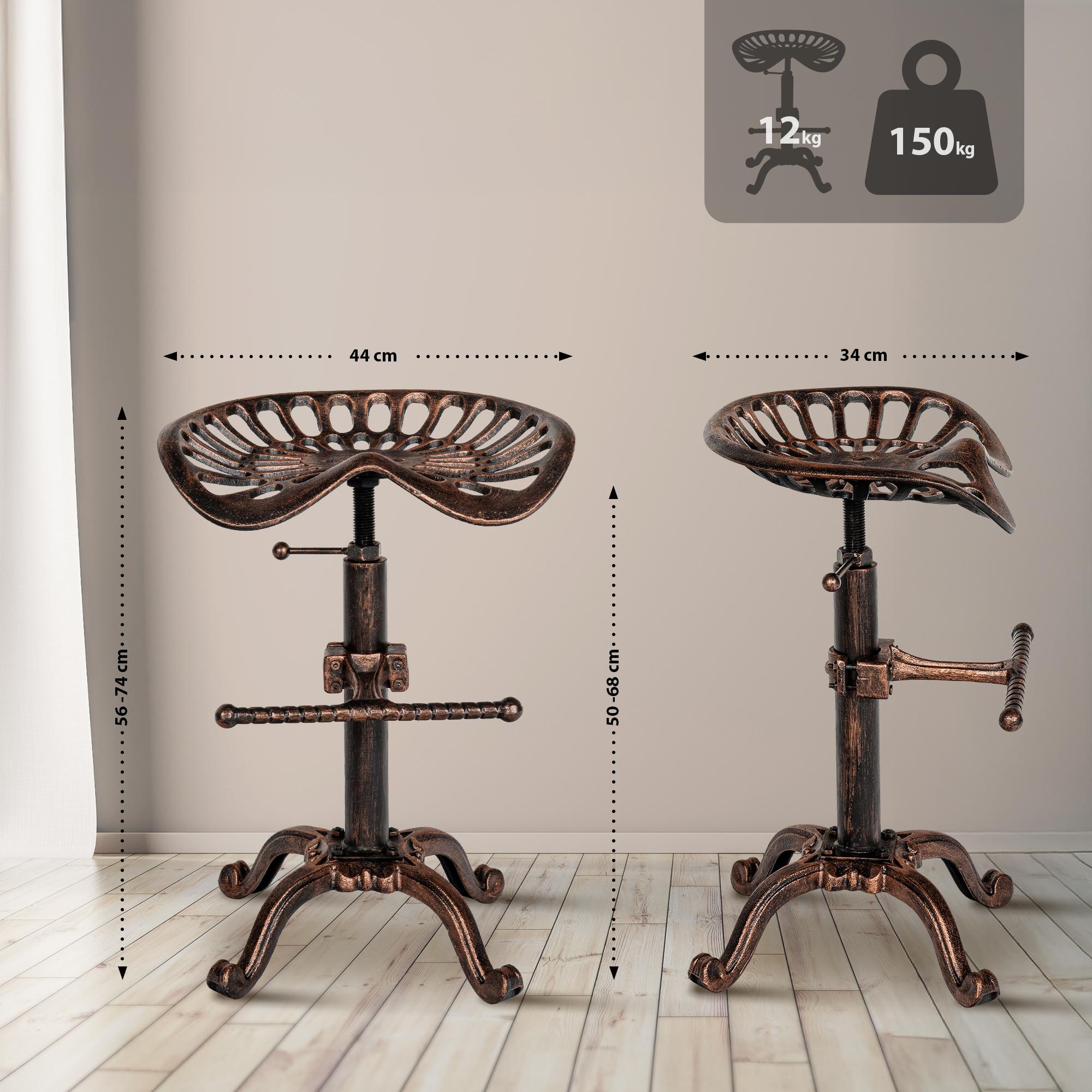 Lot de 2 tabourets de bar Butch au style industriel