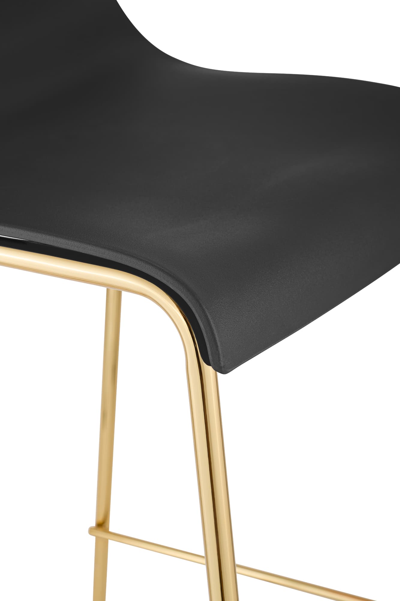 Lot de 2 tabourets de bar Hover, plastique, piètement 4 pieds, doré