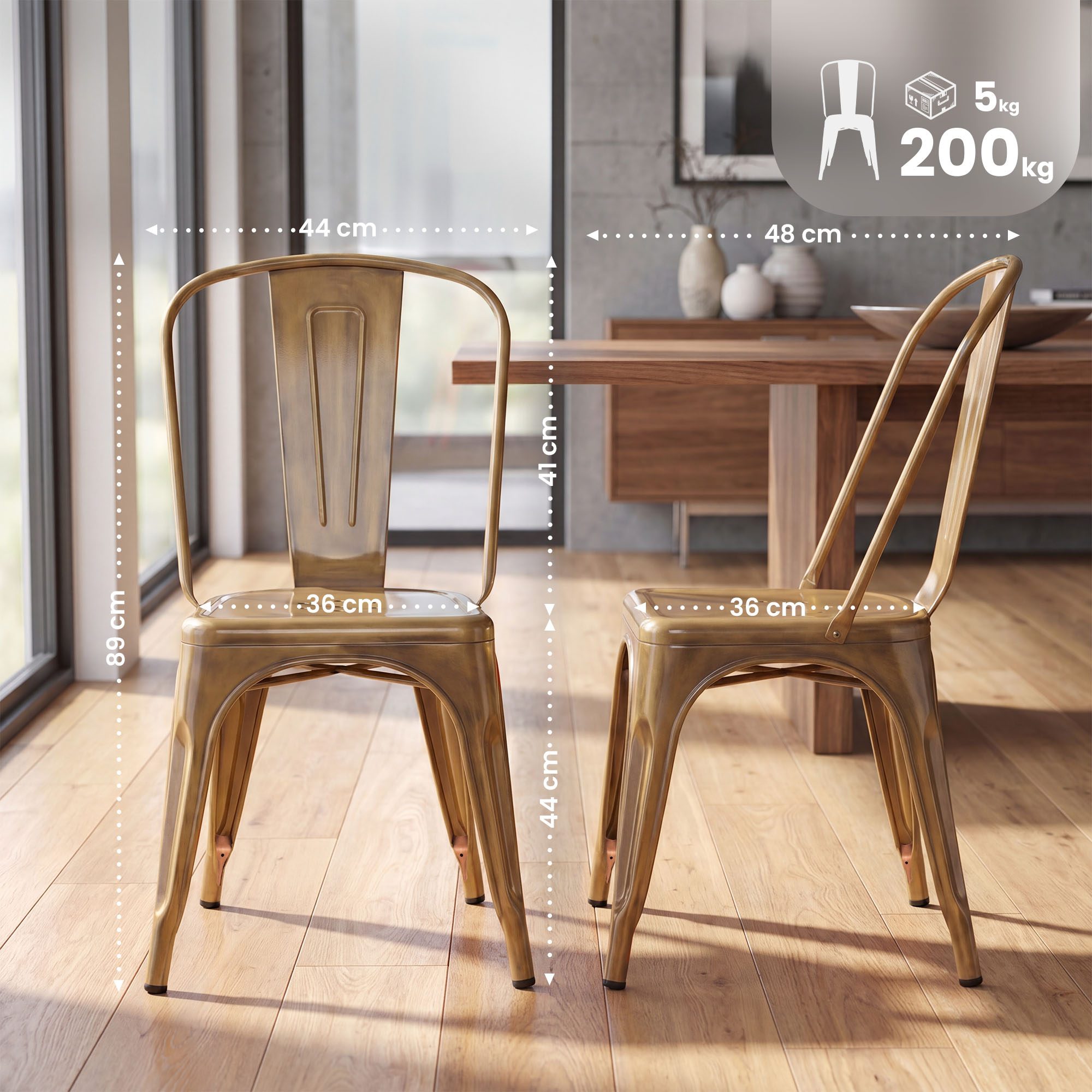 Chaise empilable en metal Benedikt