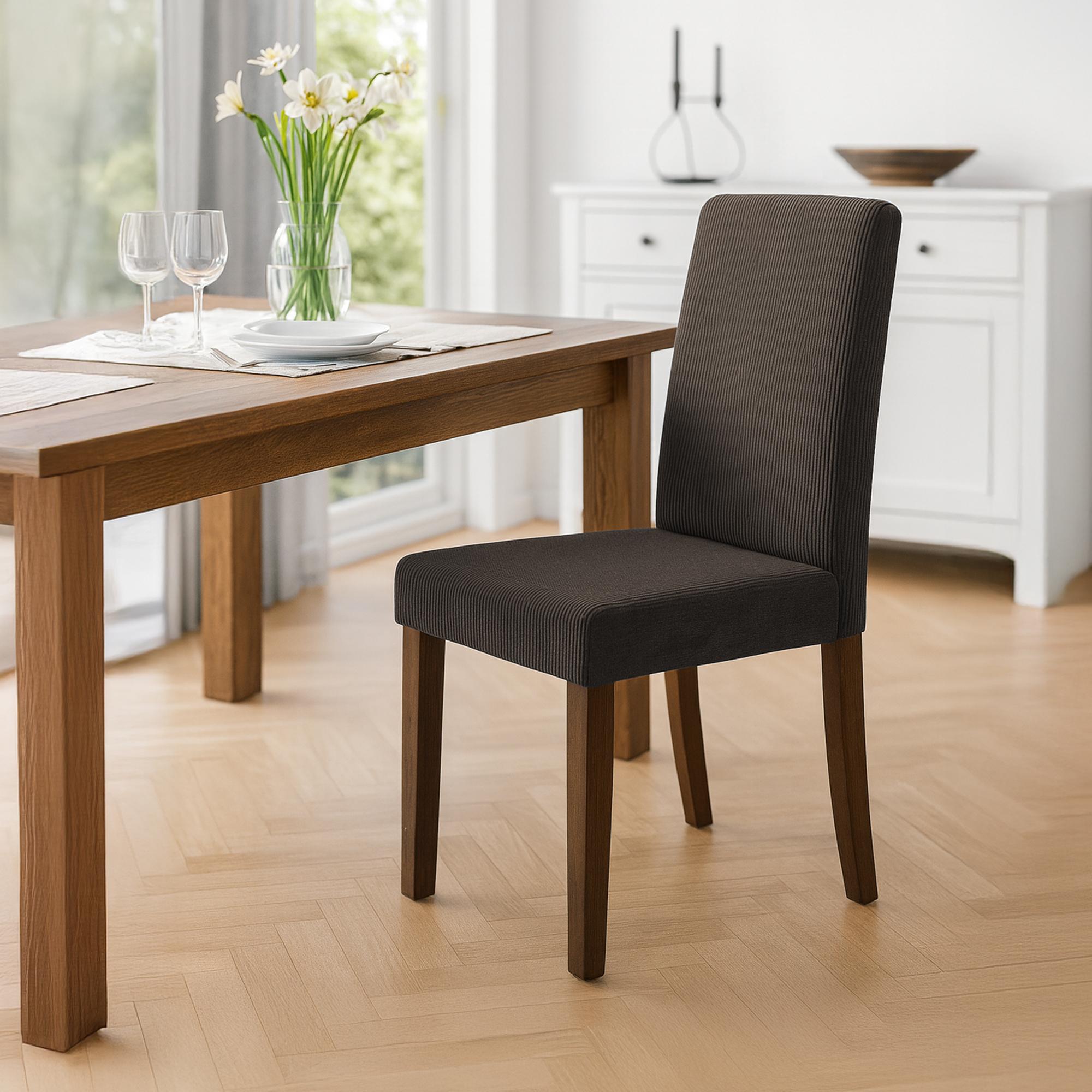 Lot de 2 chaises de salle a manger Ina en velours cotele