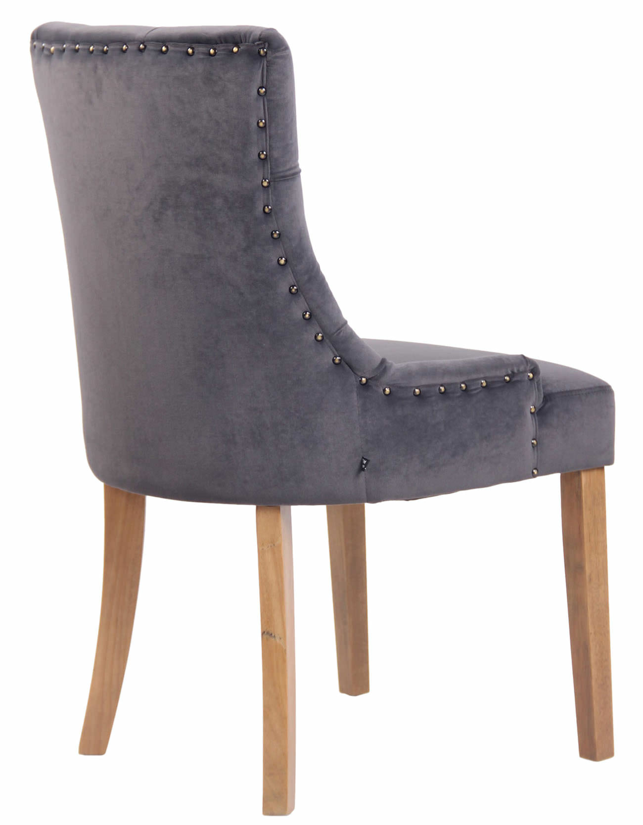 Lot de 4 Chaises de salle à manger Aberdeen en Velours Piètement en bois d'hévéa