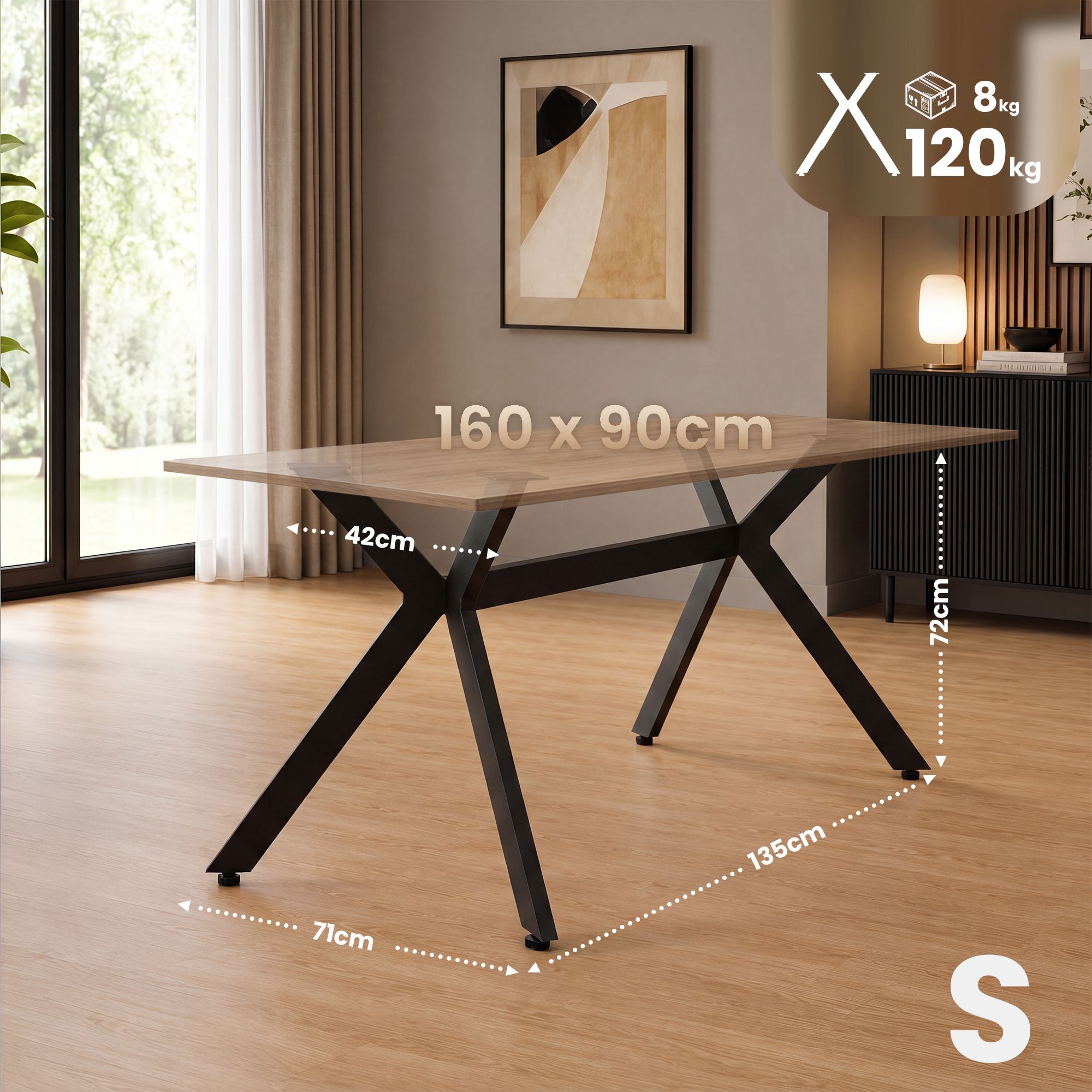 Pieds de table Cascada noir modernes et robustes pour un design elegant et une stabilite optimale