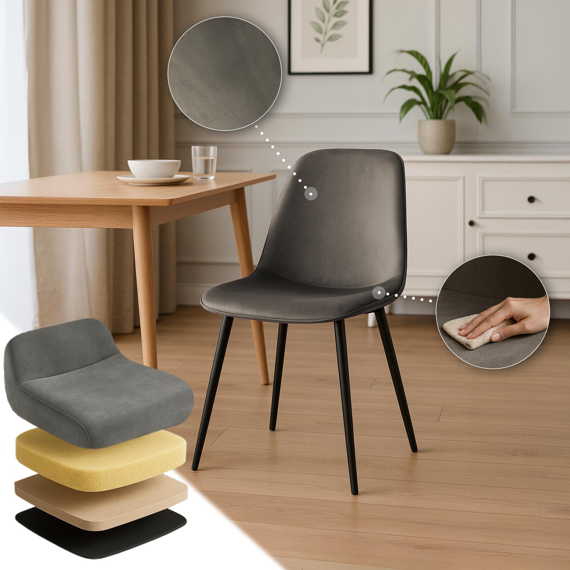 Ensemble de 4 chaises de salle à manger Maryam