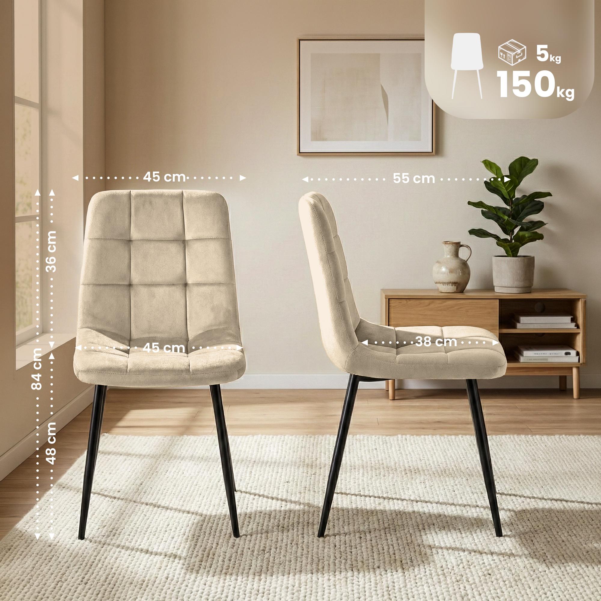 Chaise de salle a manger Antibes en velours
