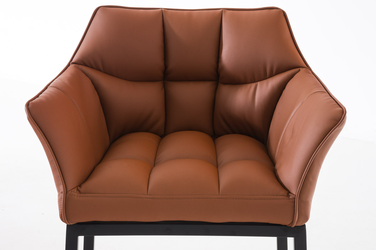 Ensemble de 2 tabourets de bar Damaso en similicuir avec piétement en métal