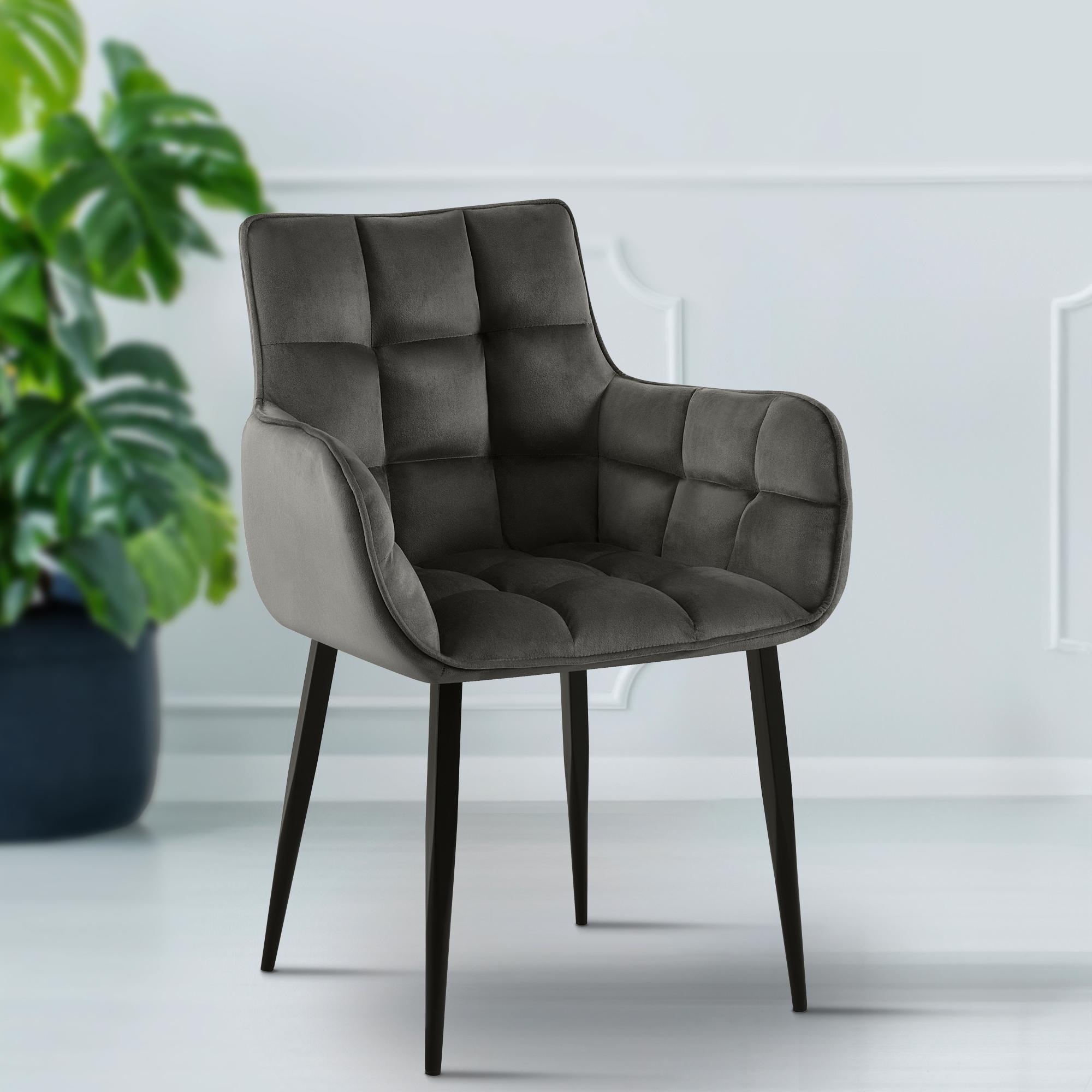 Lot de 2 chaises Tirana velours