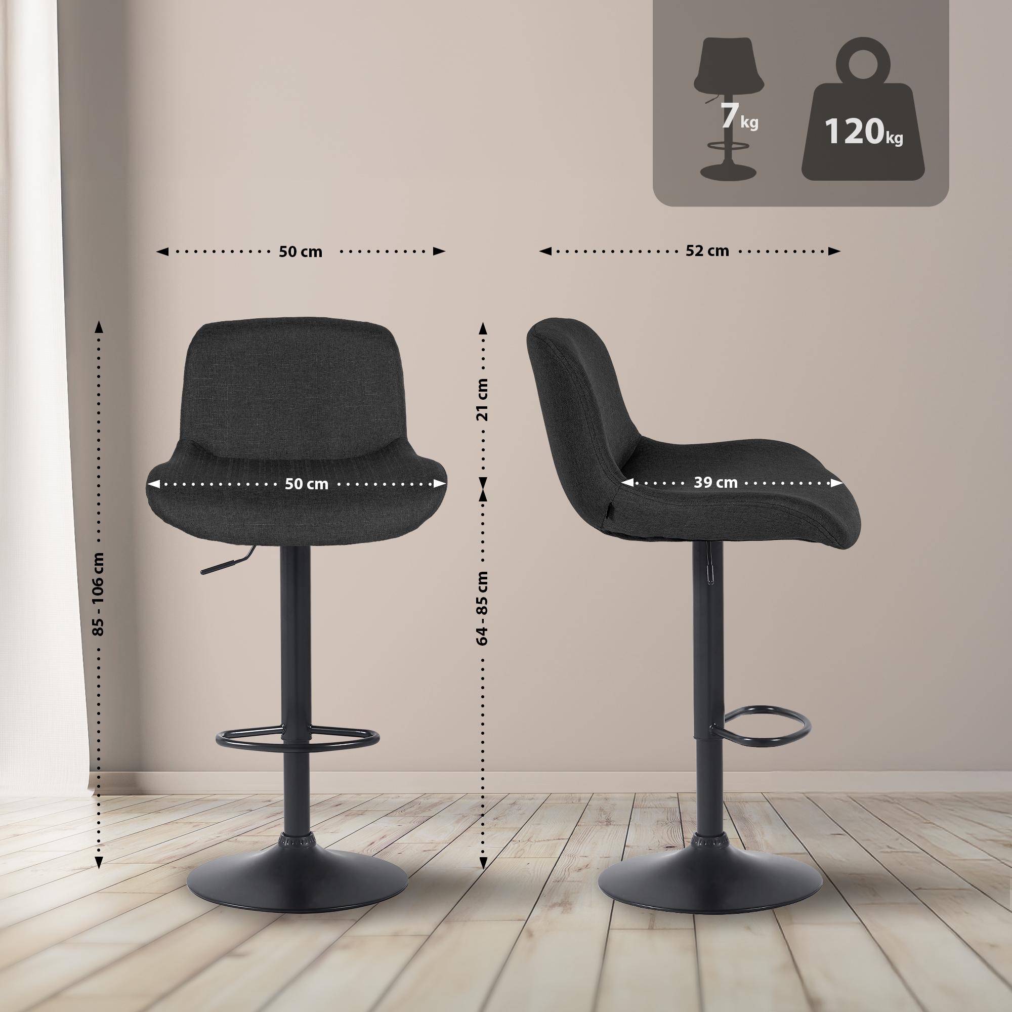 Tabouret de bar Solon noir