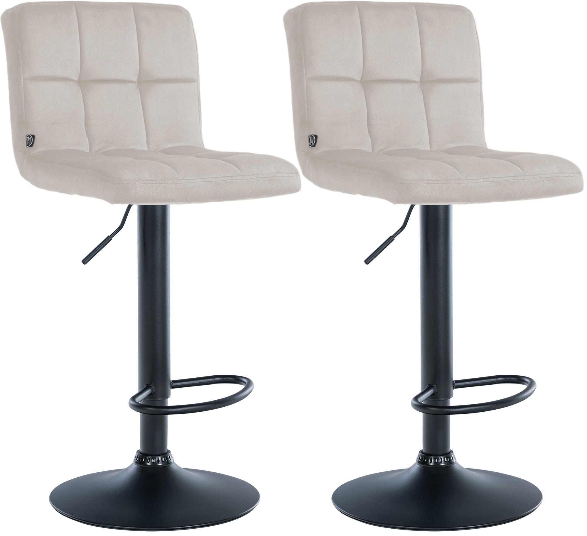 Lot de 2 tabourets de bar Peru velours