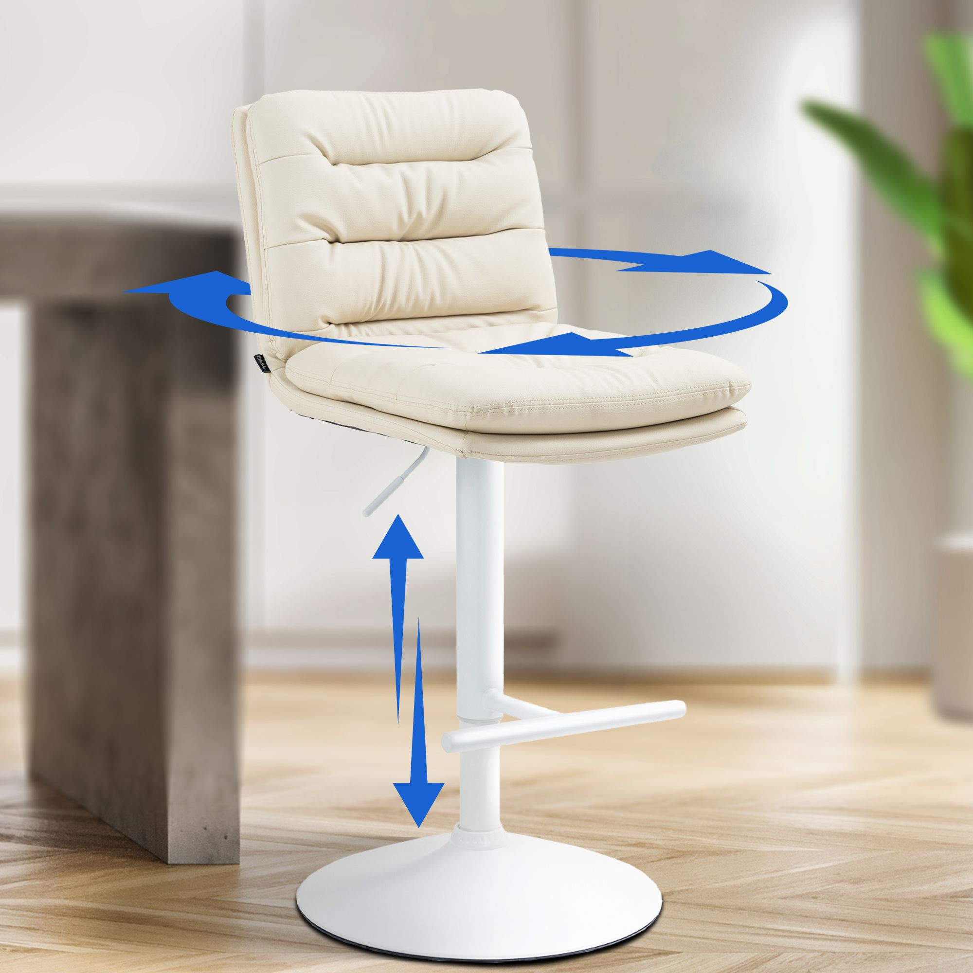 Lot de 2 tabourets de bar Damar en similicuir