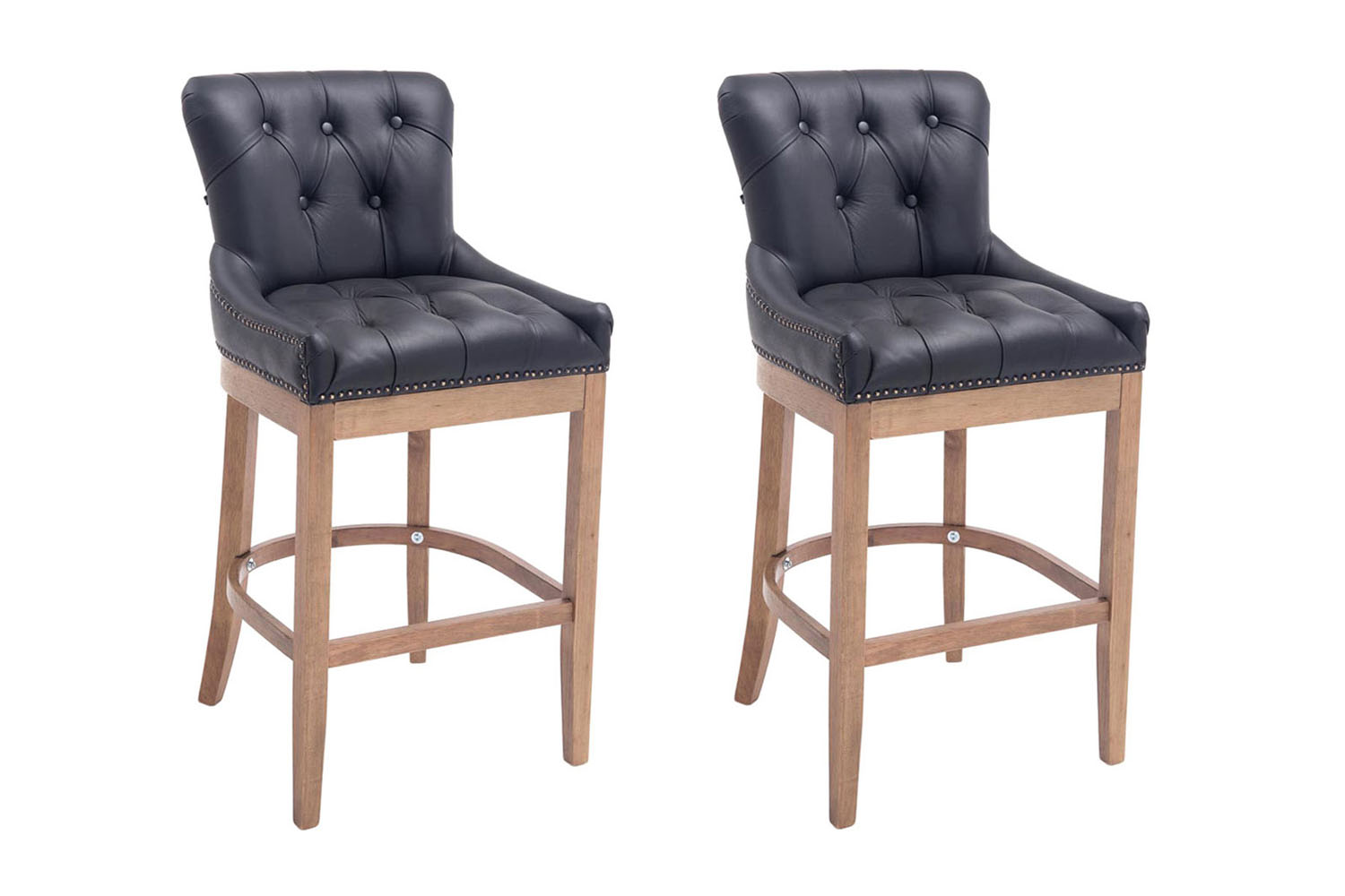 Lot de 2 Tabourets de bar Lakewood en véritable Cuir