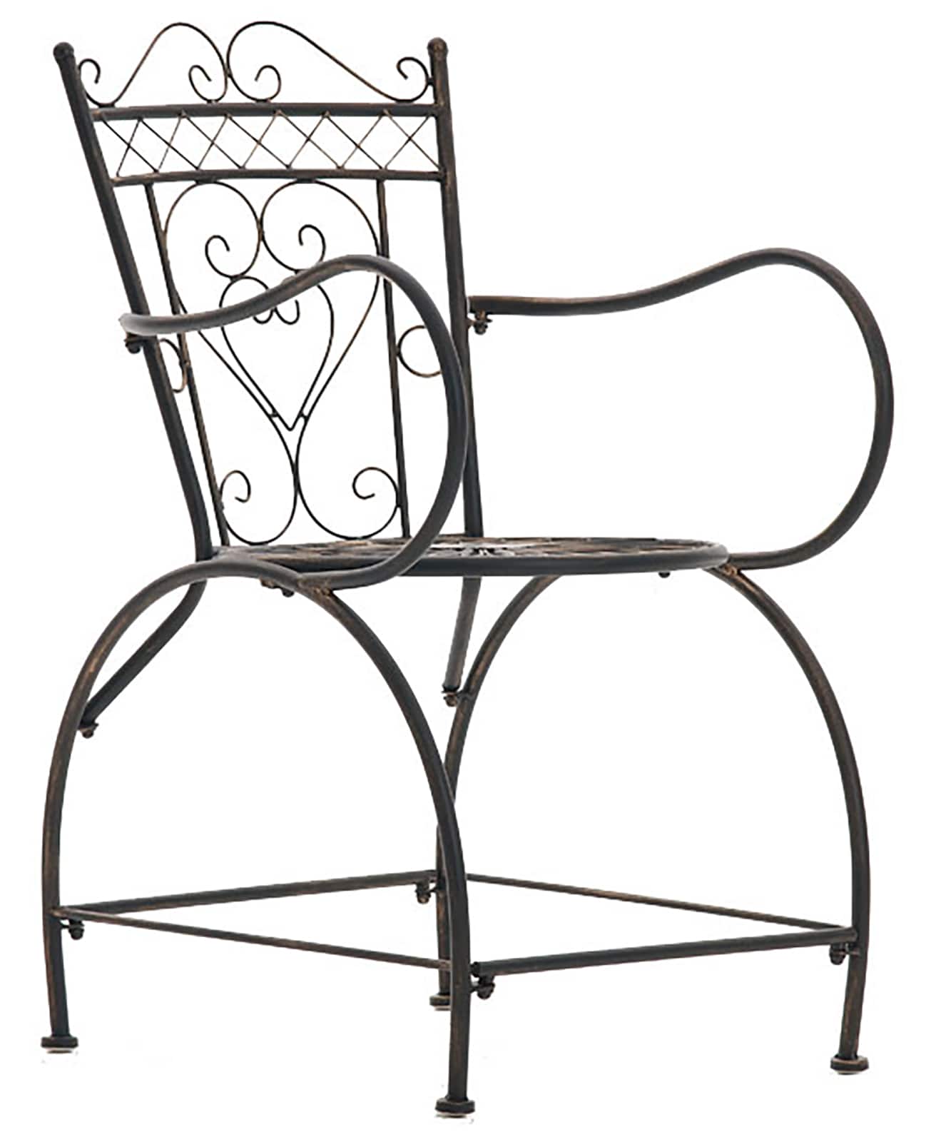 Lot de 2 Chaises de jardin Sheela en fer avec accoudoirs et repose-pieds