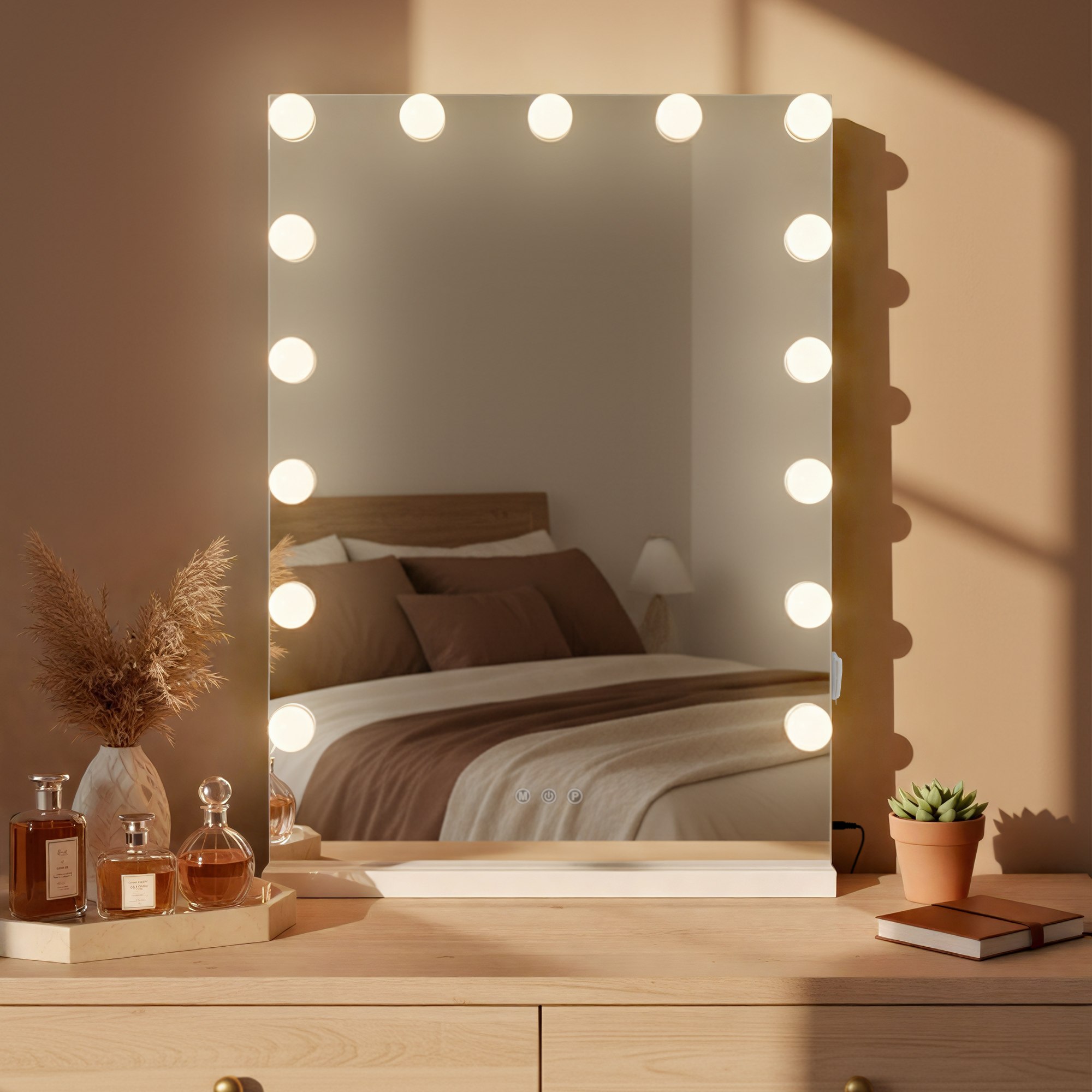 Miroir Led de Maquillage Murrieta avec lumière réglable et port USB