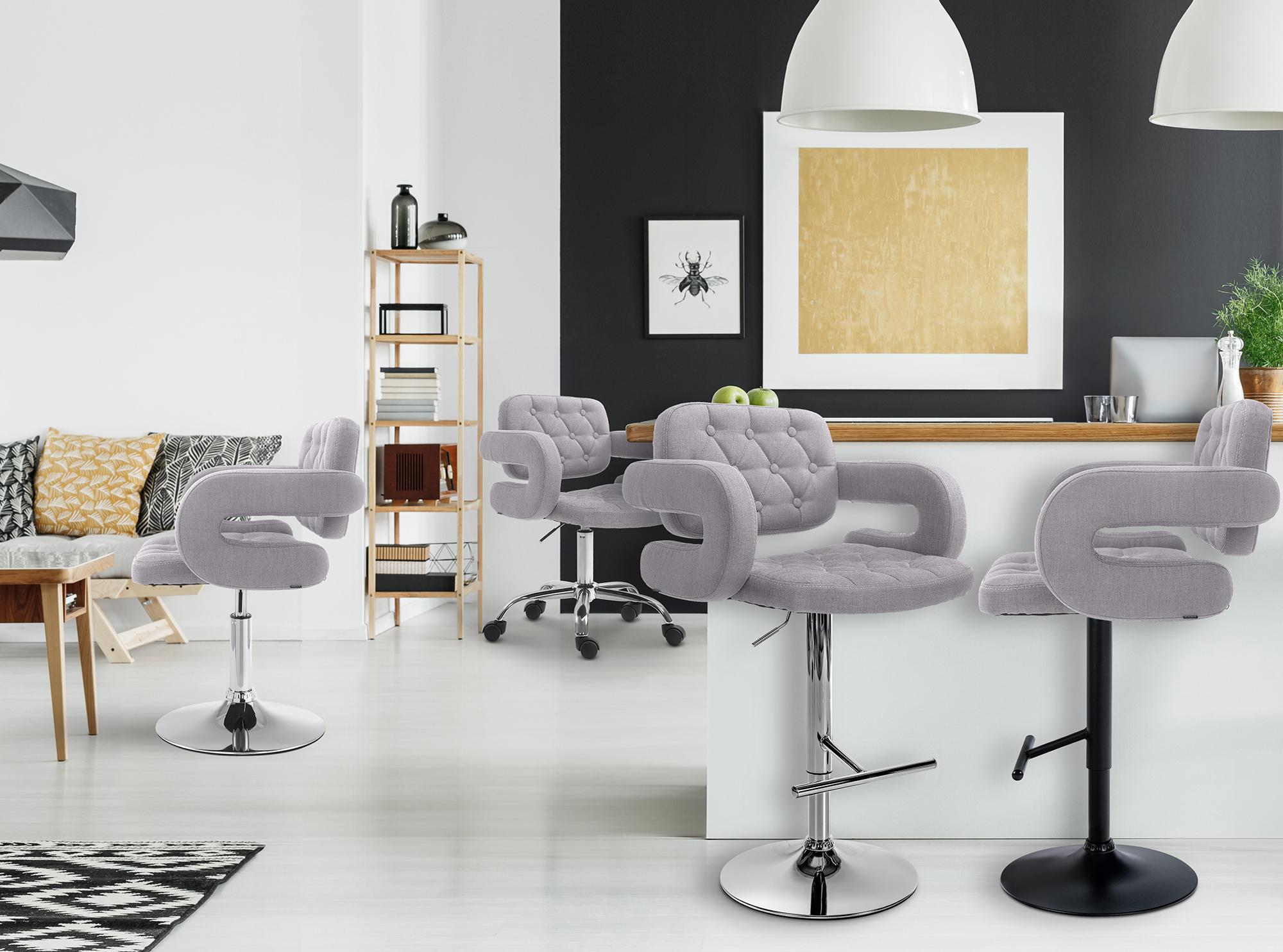 Chaise lounge Dublin Tissu - Piètement avec colonne centrale métal chromé