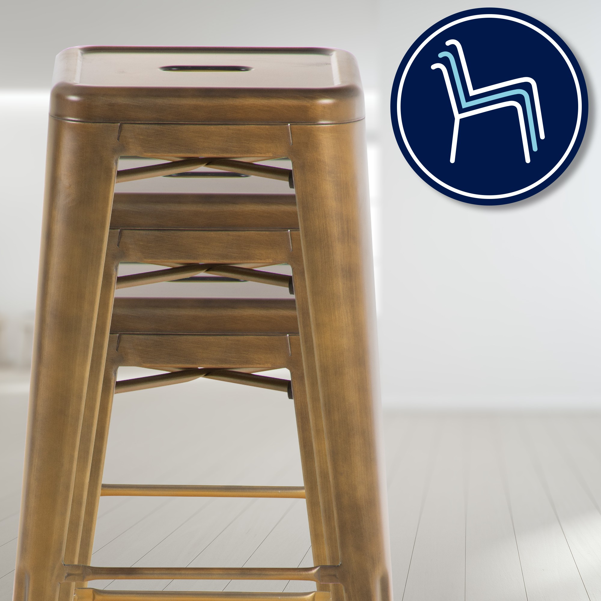 Lot de 4 tabourets de bar Joshua