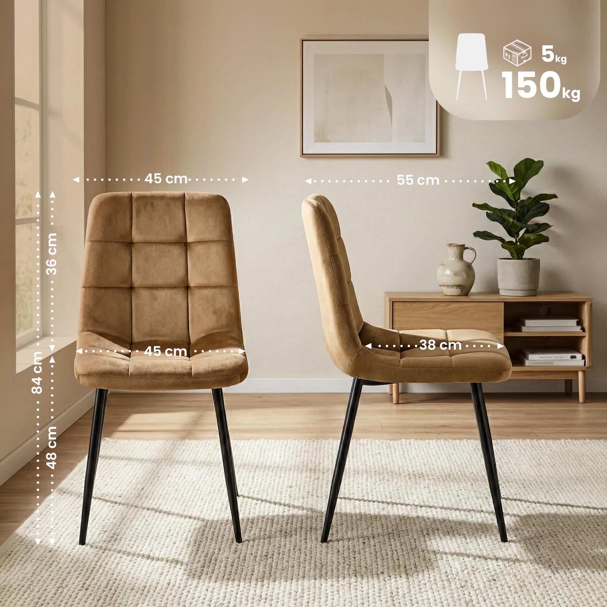 Chaise de salle a manger Antibes en velours