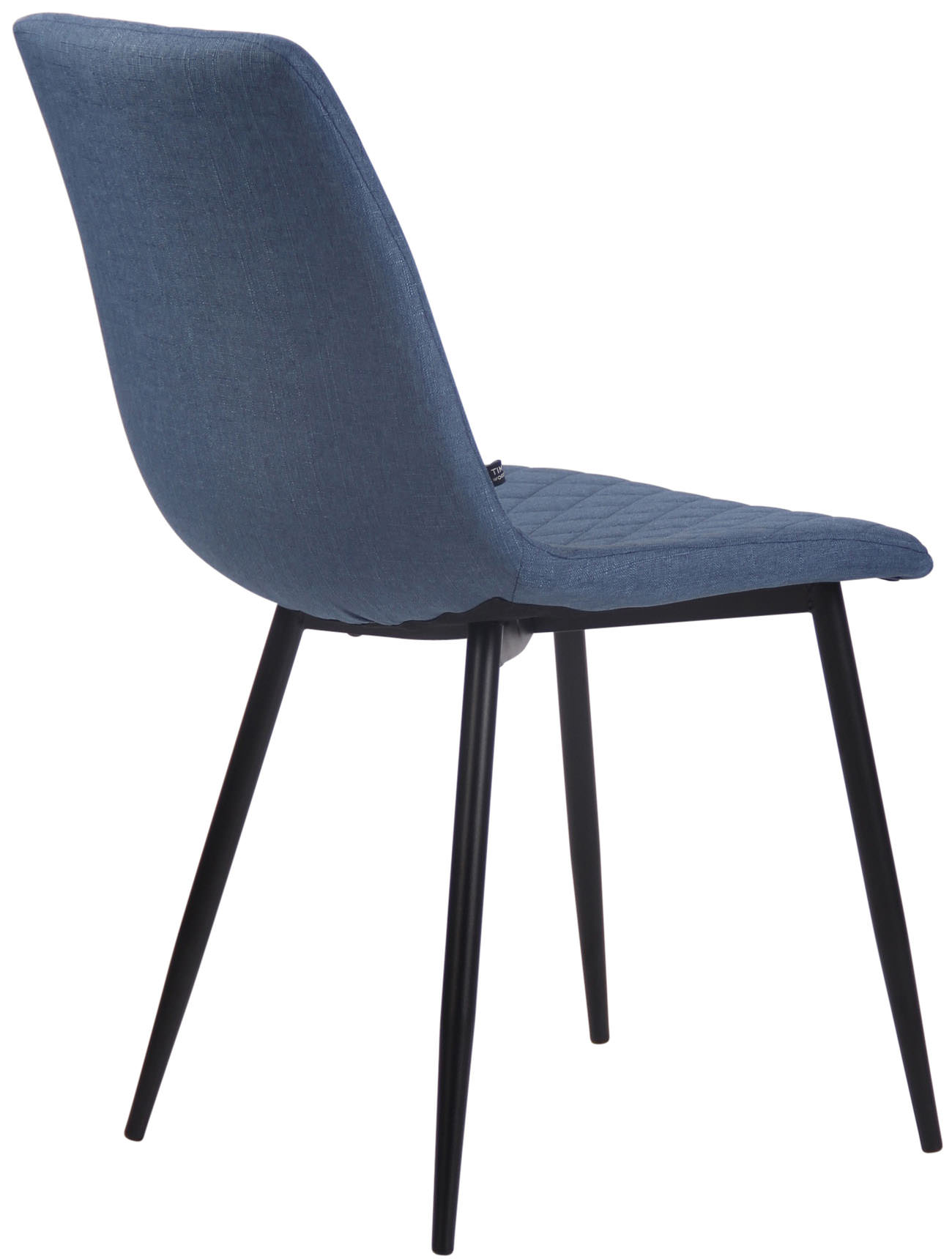 Lot de 4 chaises de salle à manger Telde en tissu avec Piètement en Métal noir mat