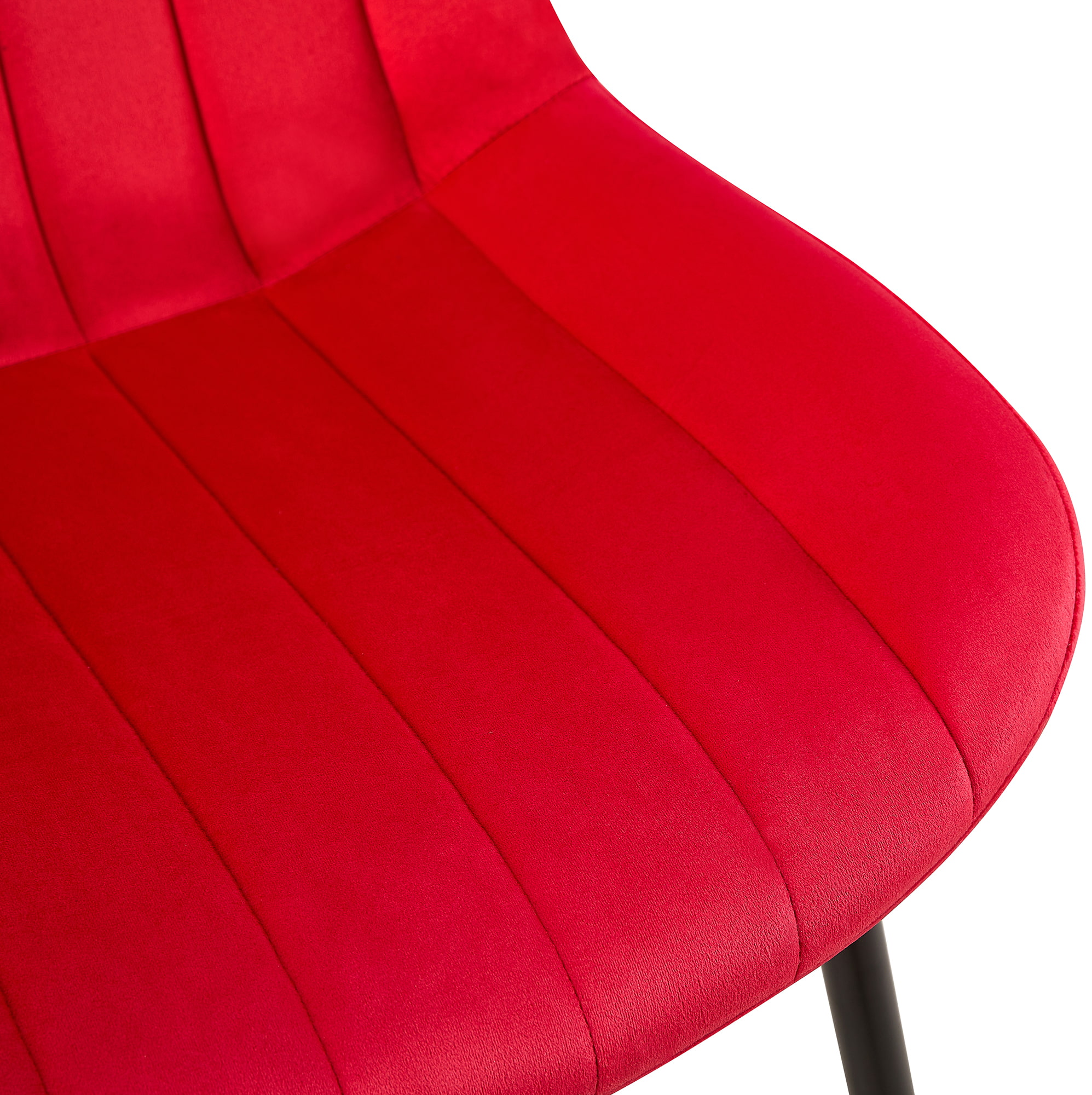 Chaise de salle à manger Rahden en Velours avec Piètement en métal noir