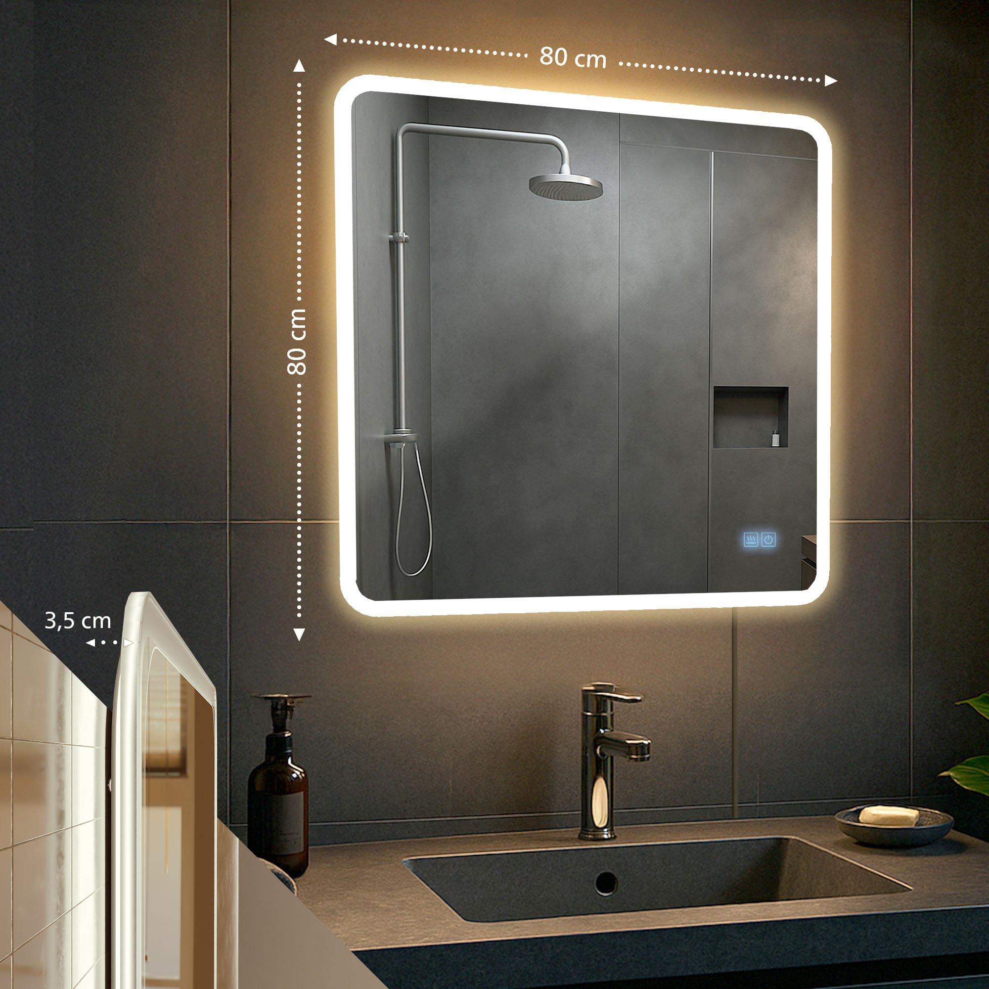 Miroir de salle de bain Jericho avec Bluetooth