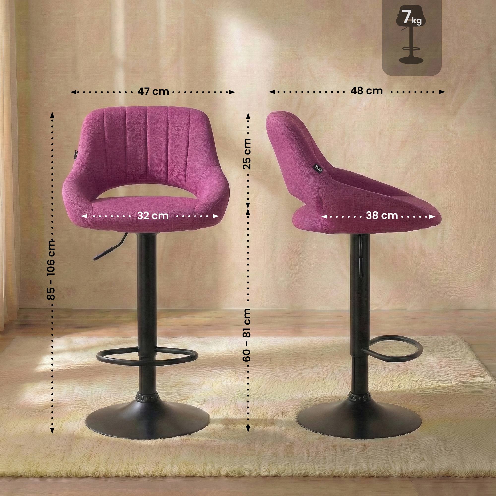 Lot de 2 tabourets de bar Milet en tissu