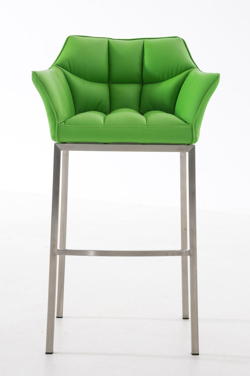 Ensemble de 2 tabourets de bar Damaso en similicuir avec piétement en métal