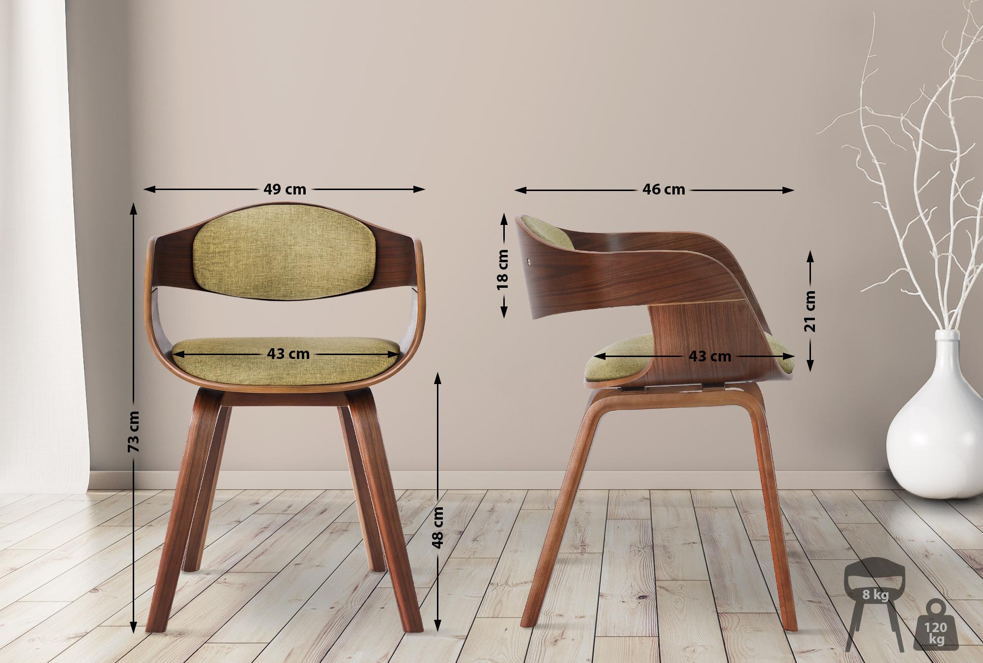 Chaise retro Kingston en tissu