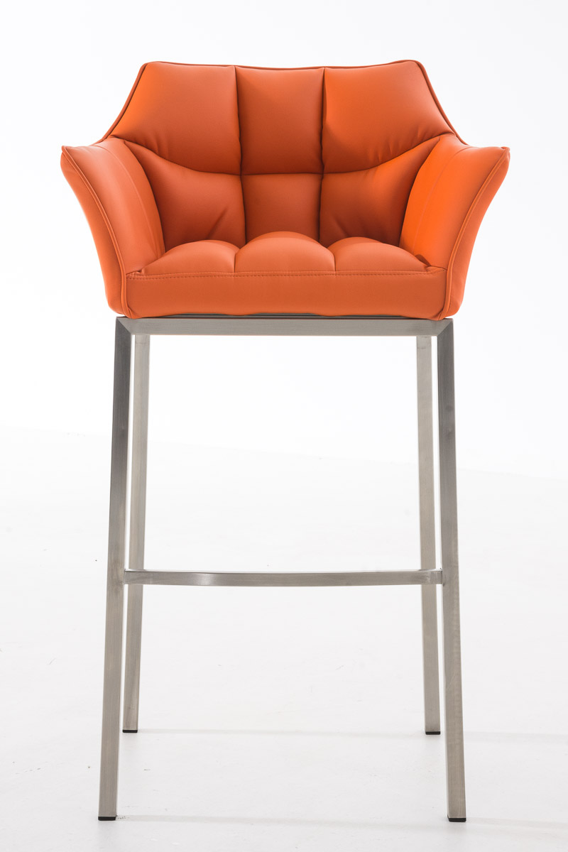 Tabouret de bar Damaso en similicuir avec piètement 4 pieds
